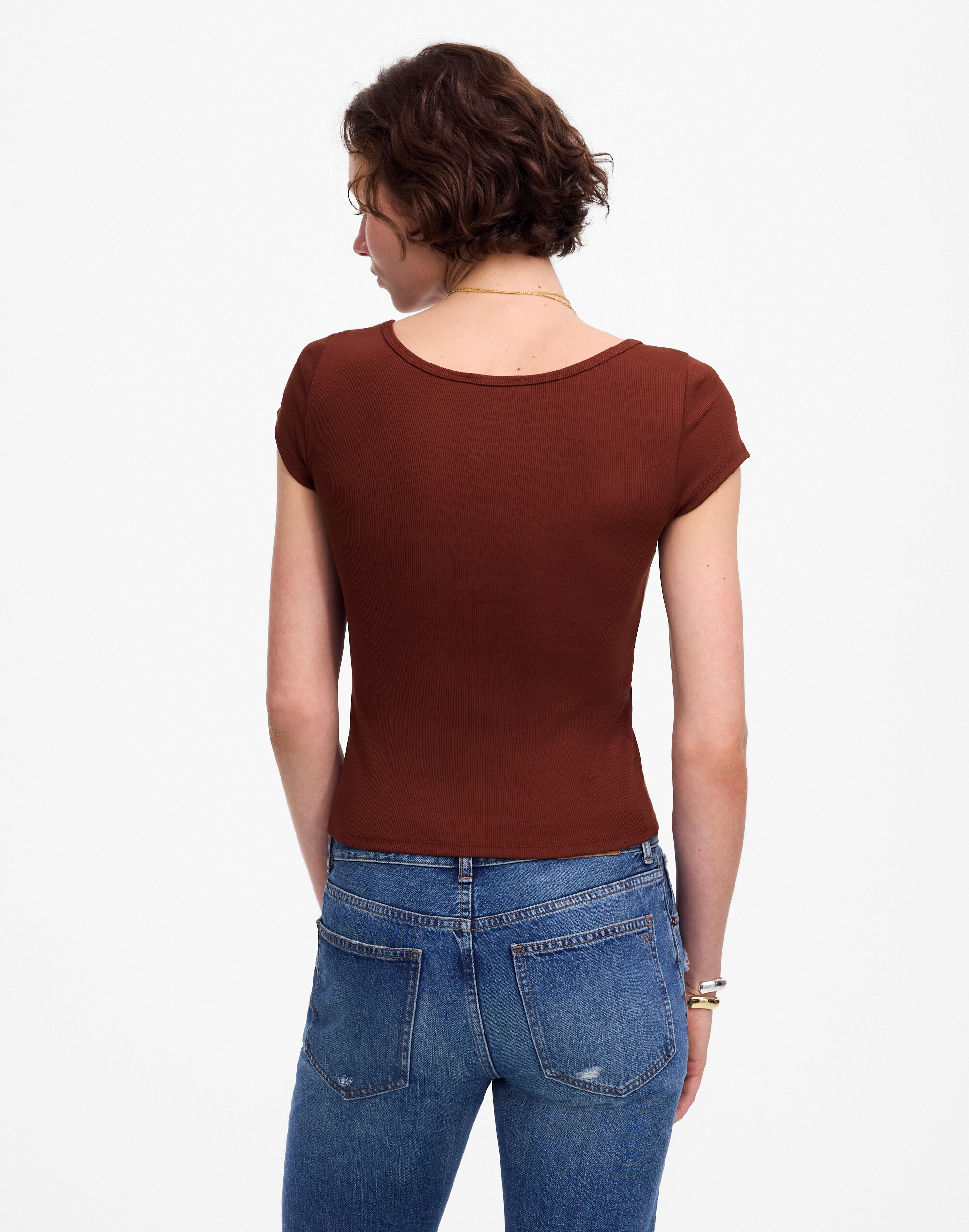 (Re)generative Cotton Ribbed Cap-Sleeve Tee