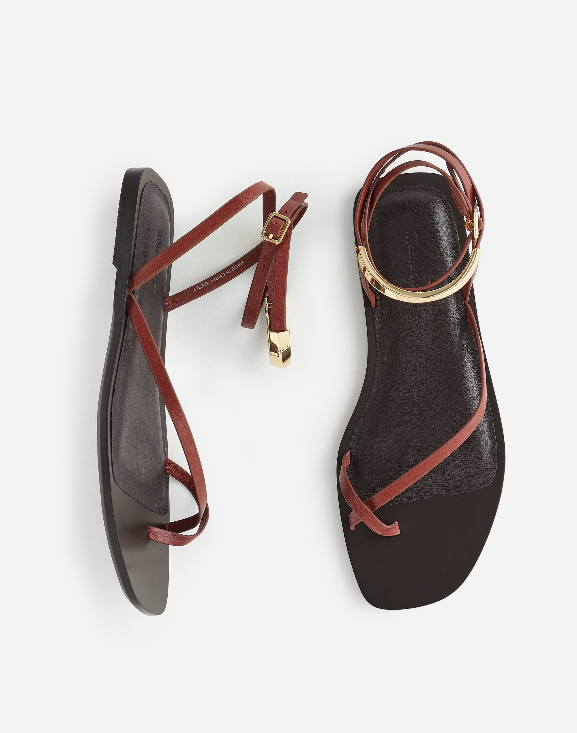 The Vira Bangle Ankle-Wrap Sandal in Leather