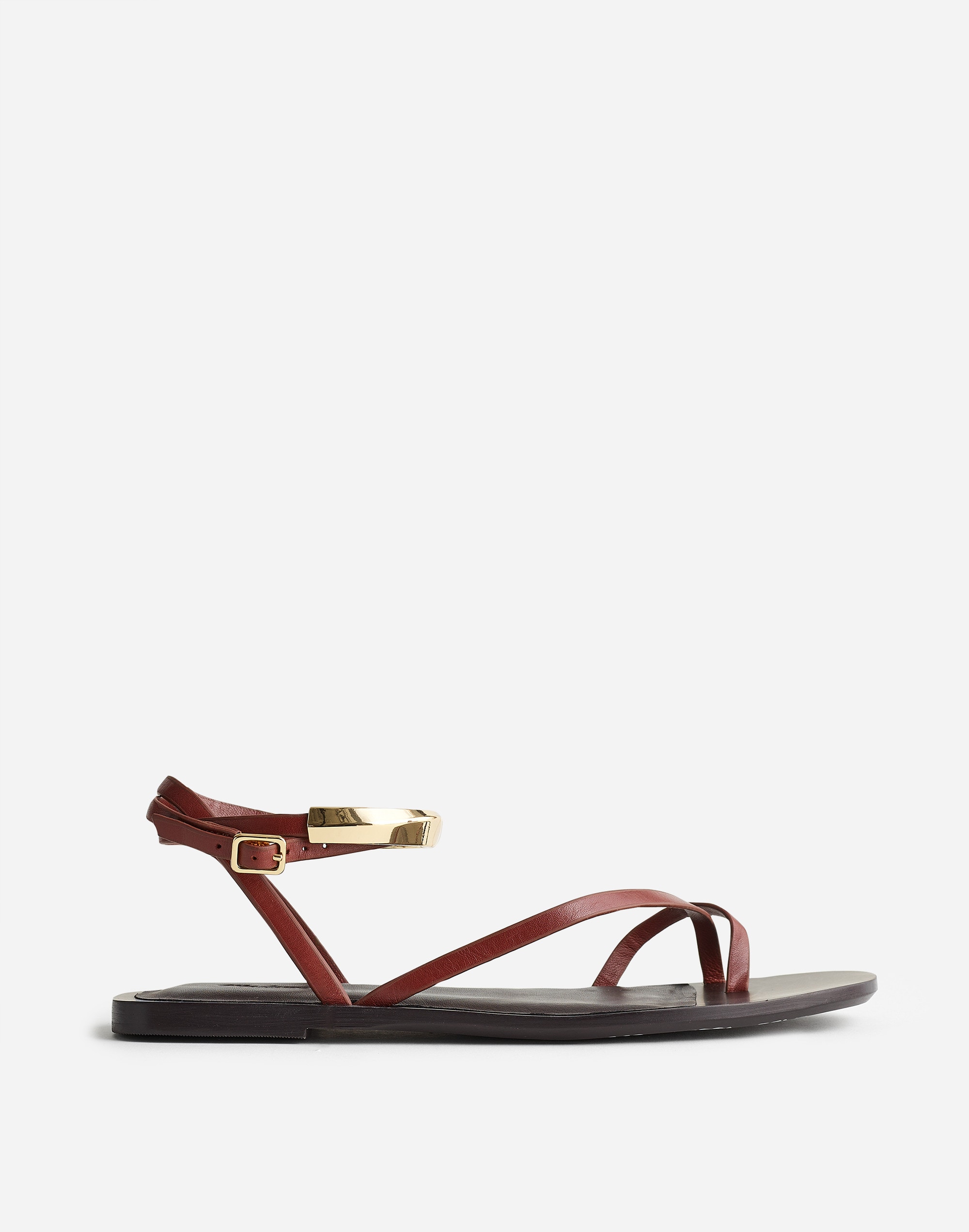 The Vira Bangle Ankle-Wrap Sandal in Leather