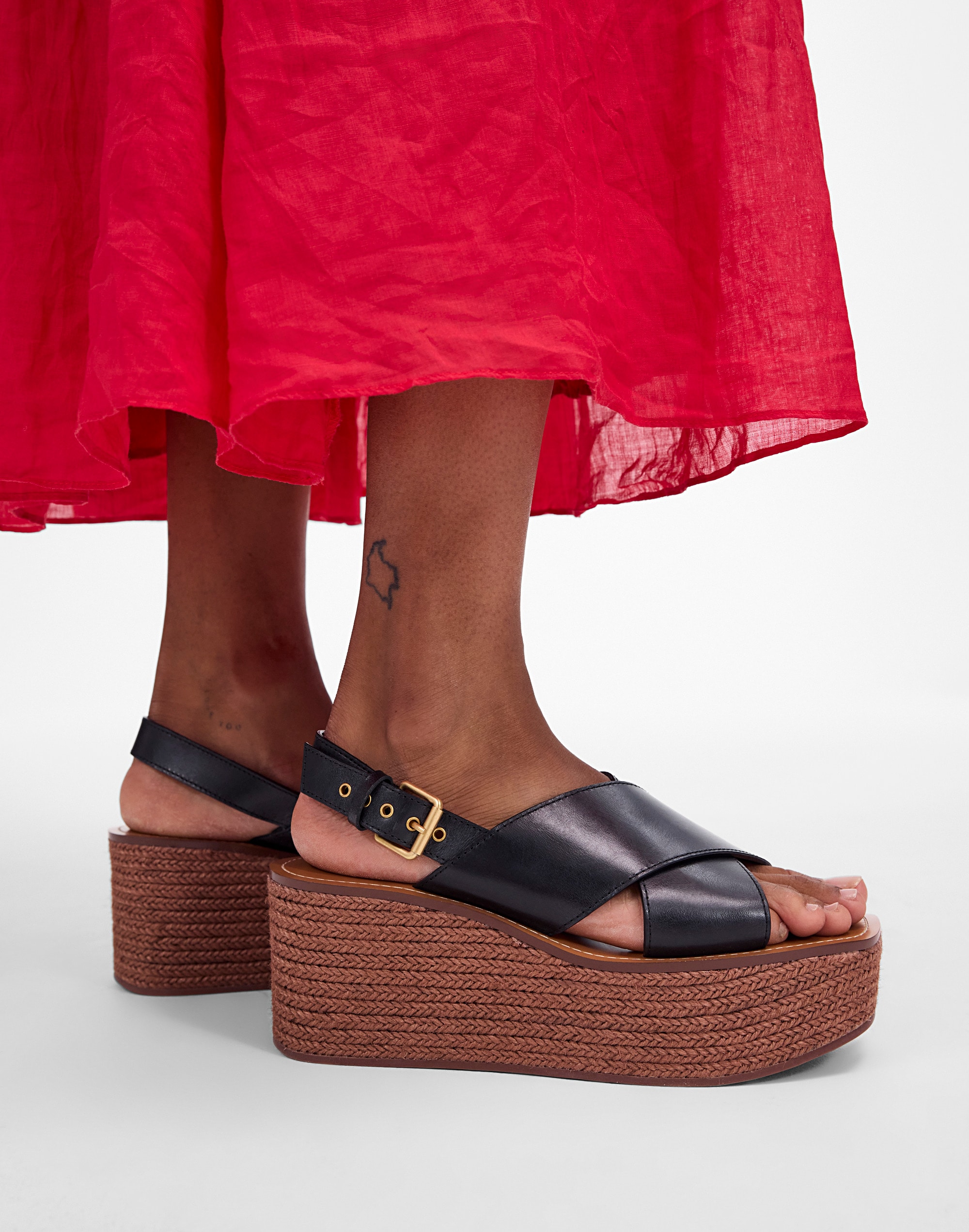 The Amee Wedge Sandal in Leather Alternate Image 4