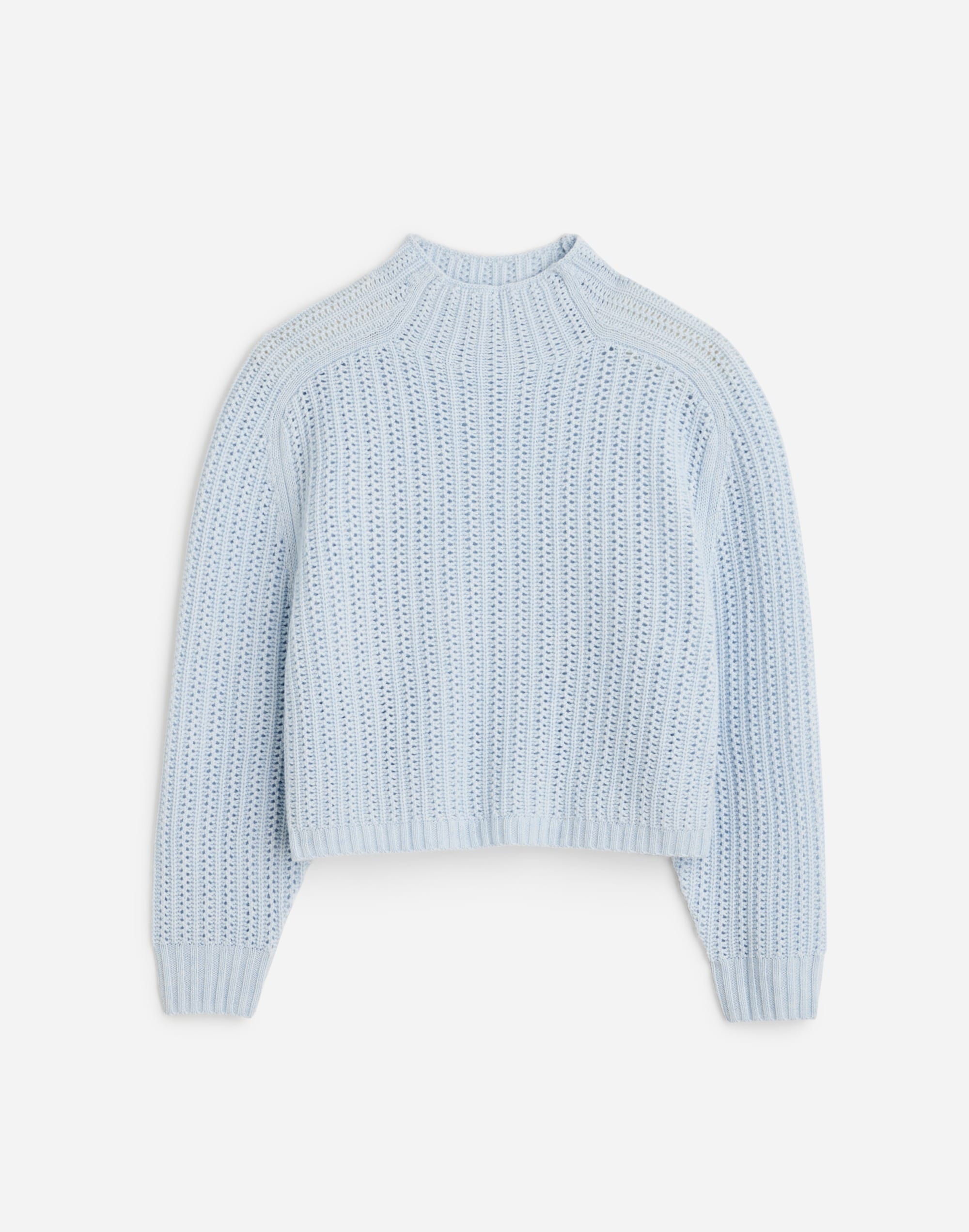 Pointelle-Stitch Mockneck Sweater