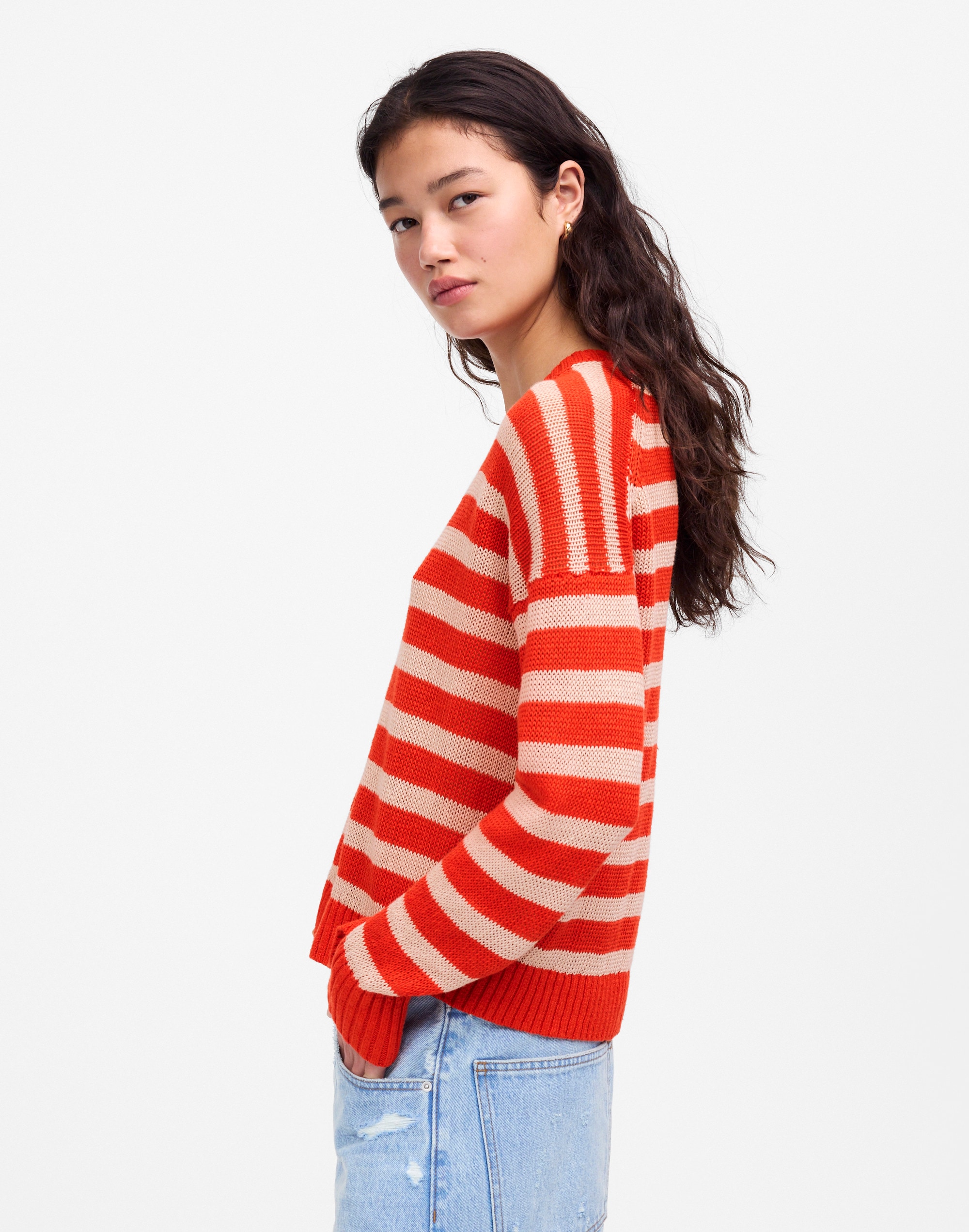 Linen Drop-Shoulder Sweater