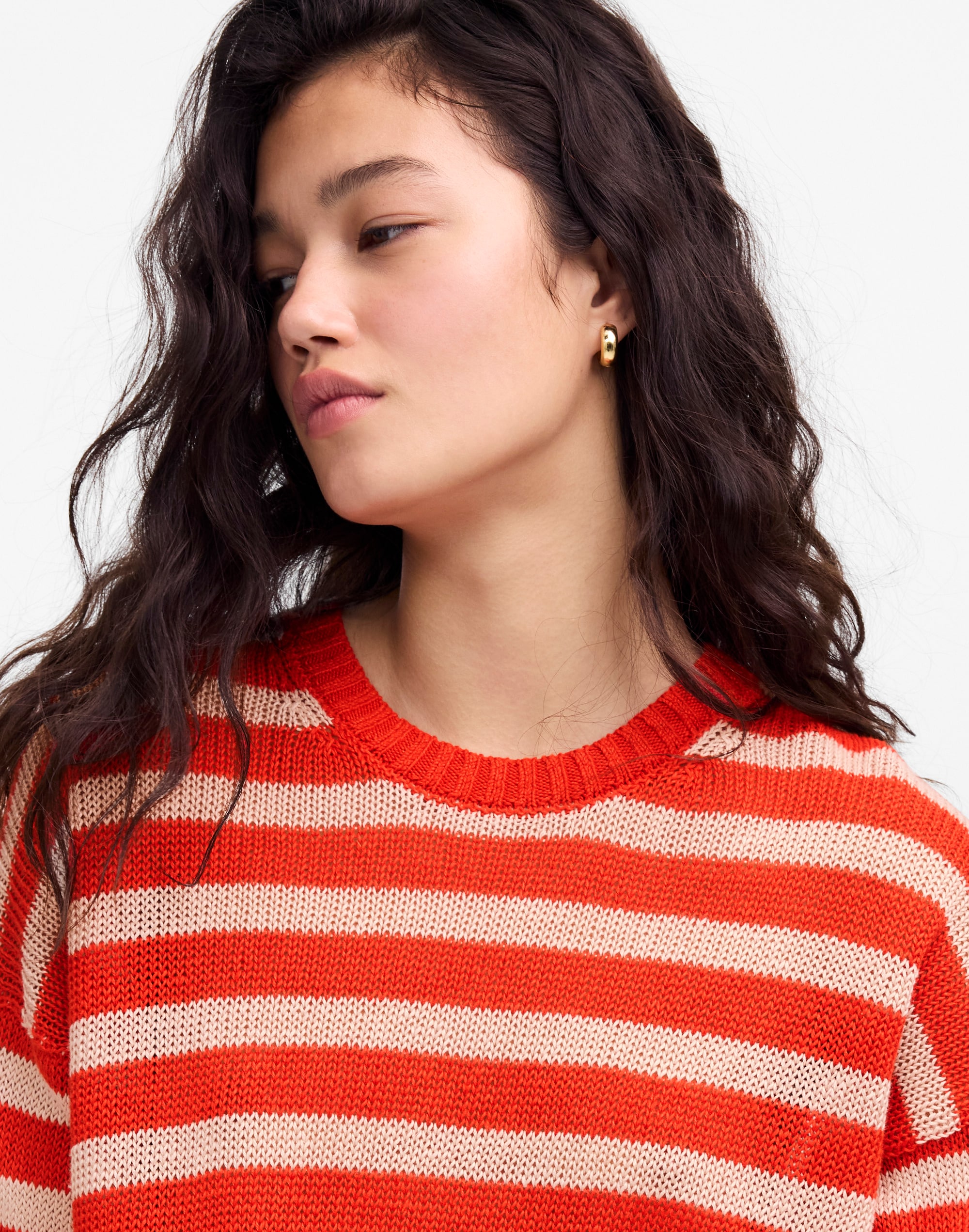 Linen Drop-Shoulder Sweater