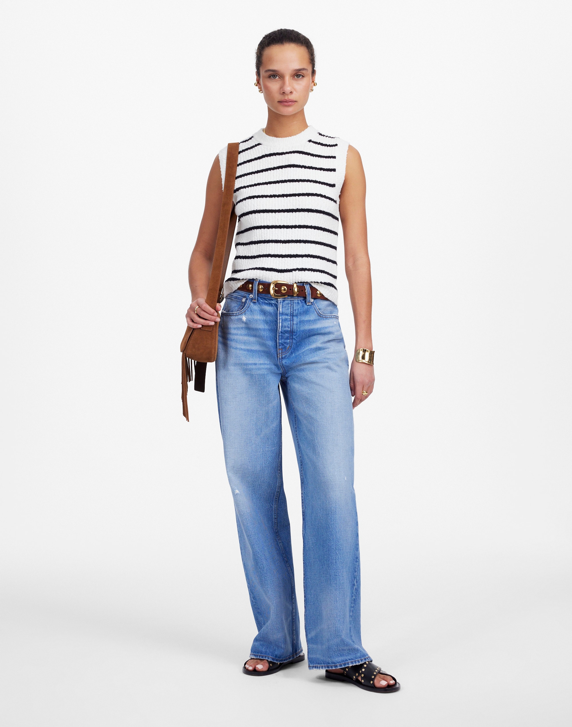 Boucl&eacute;-Knit Sweater Tank