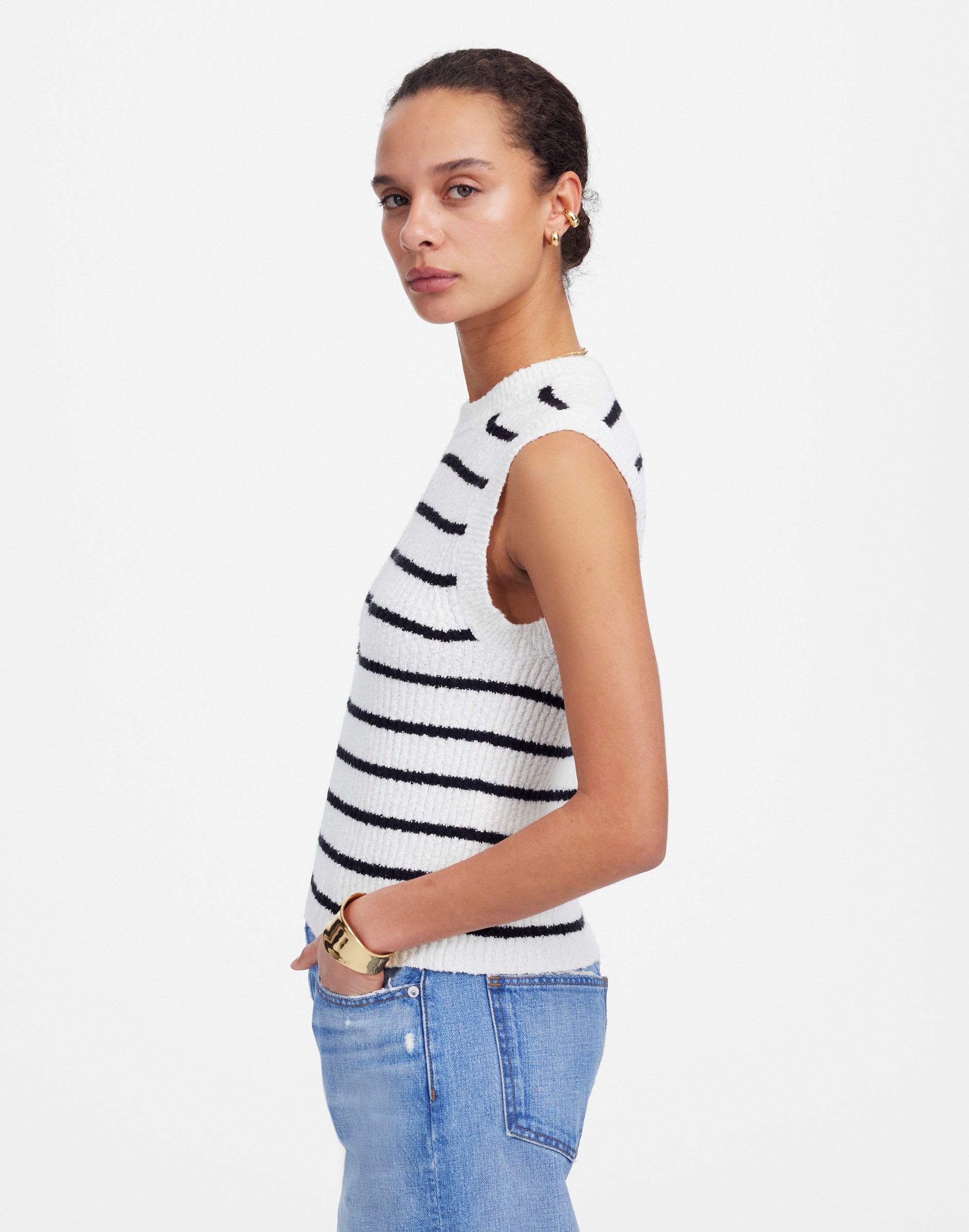 Boucl&eacute;-Knit Sweater Tank