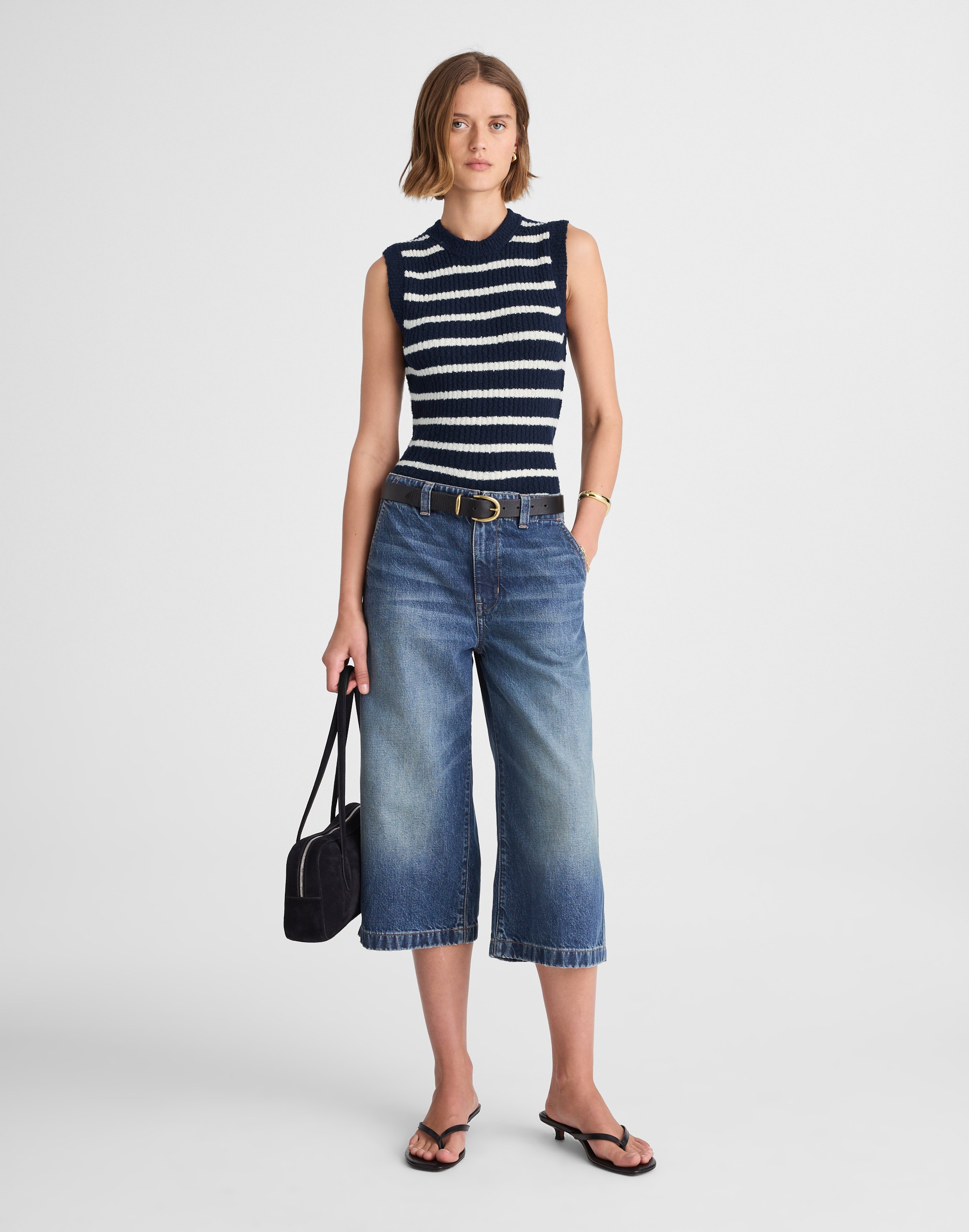 Boucl&eacute;-Knit Sweater Tank