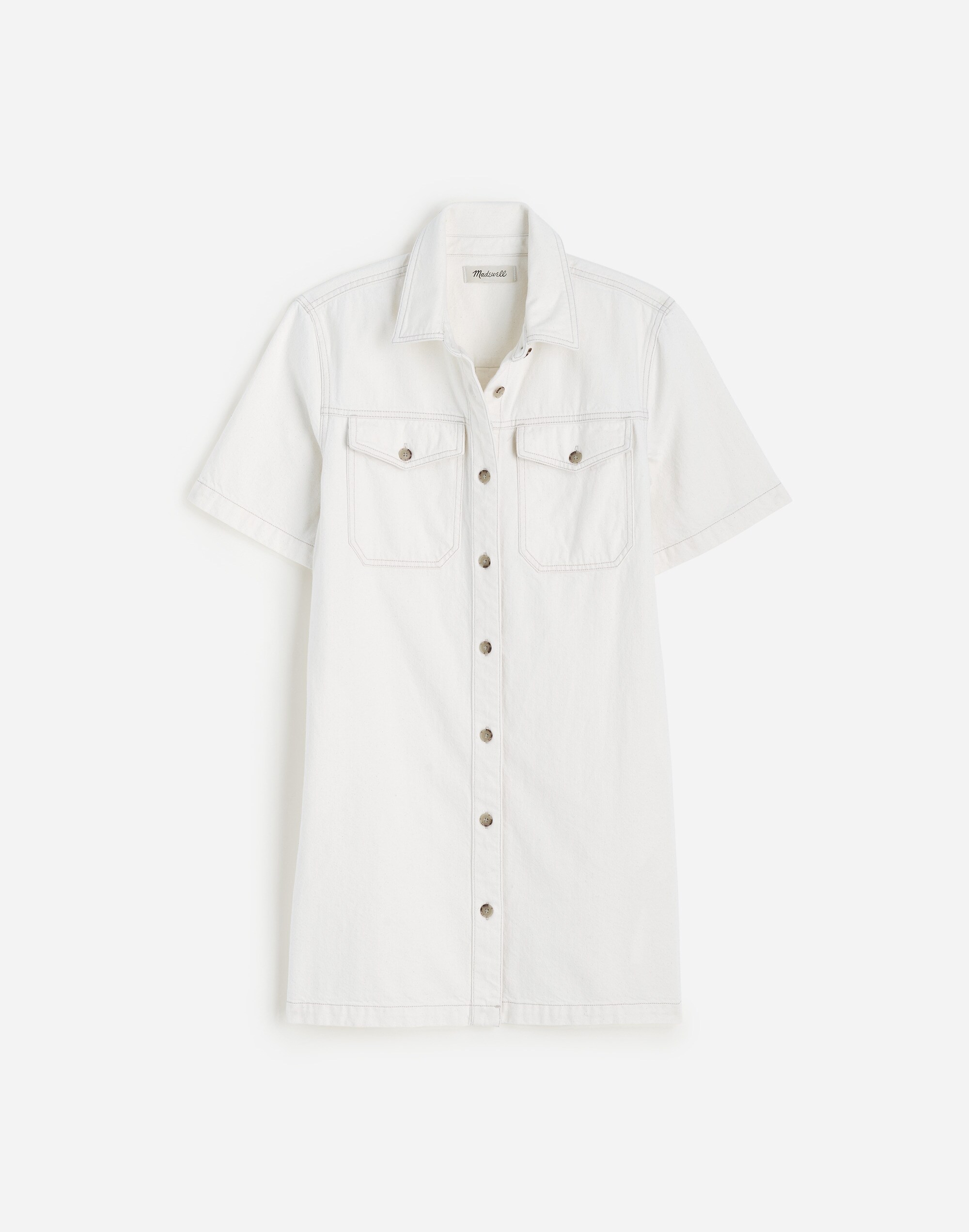 Denim Boxy Shirtdress in Vintage Canvas