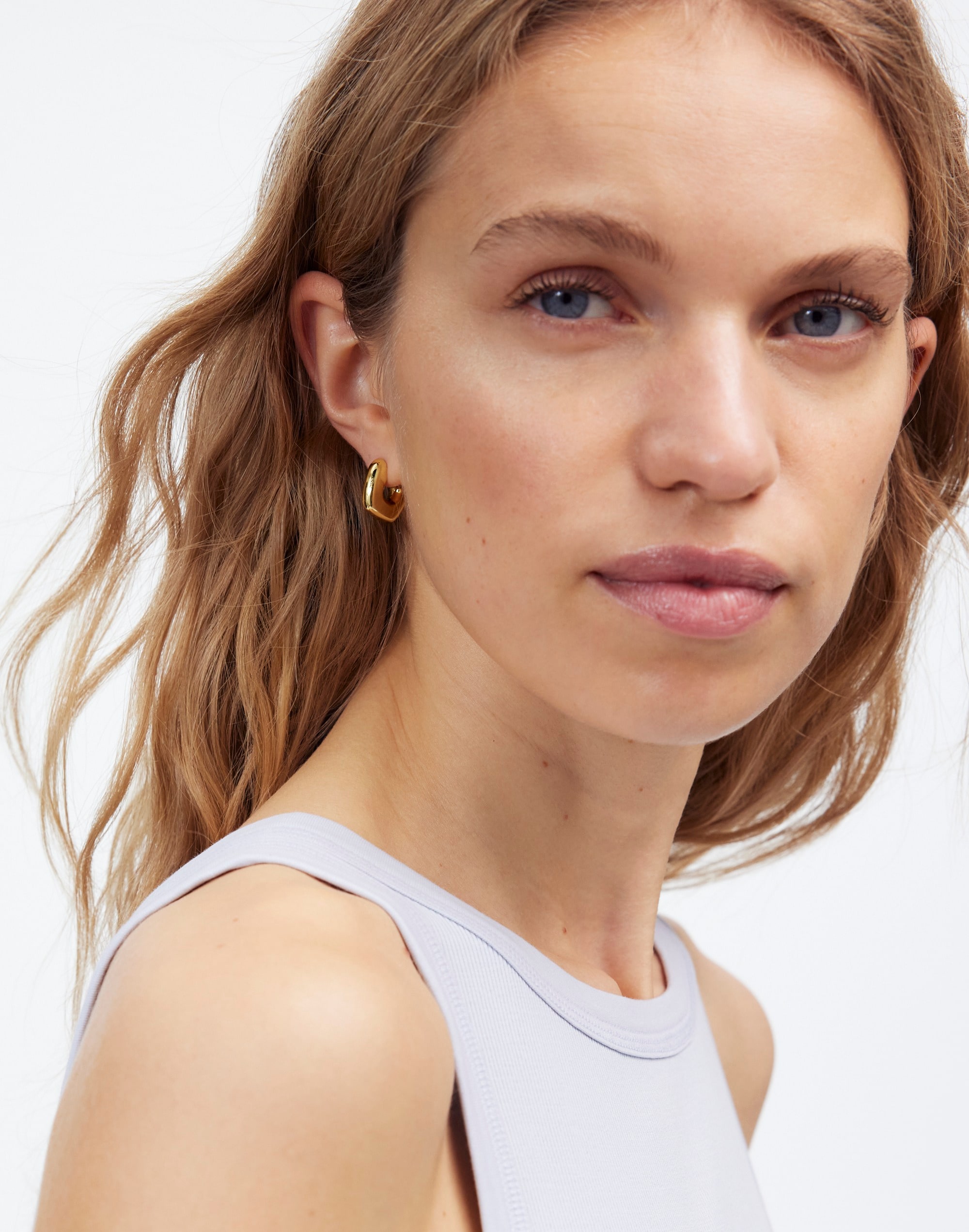 Sculptural Huggie Hoop Earrings