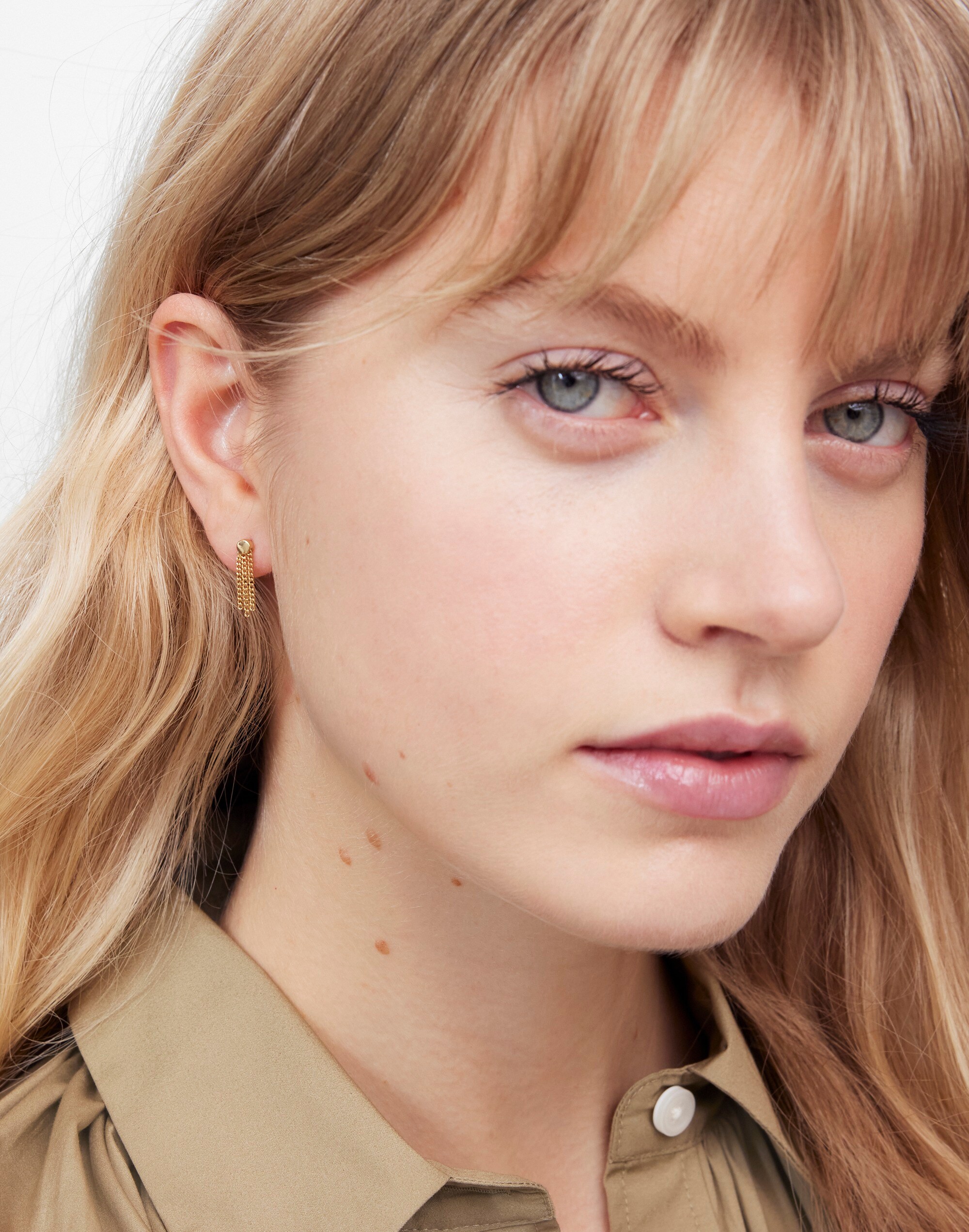 Chain Fringe Stud Earrings