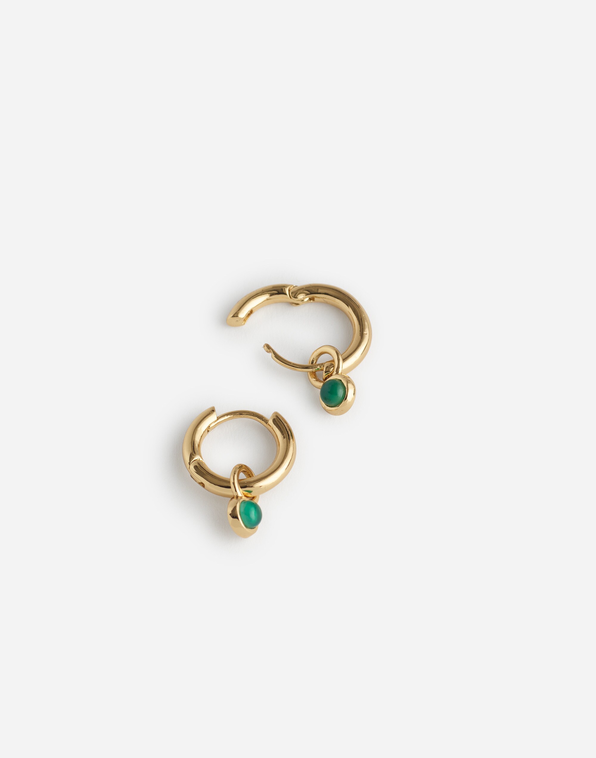 Semiprecious Drop Huggie Hoop Earrings