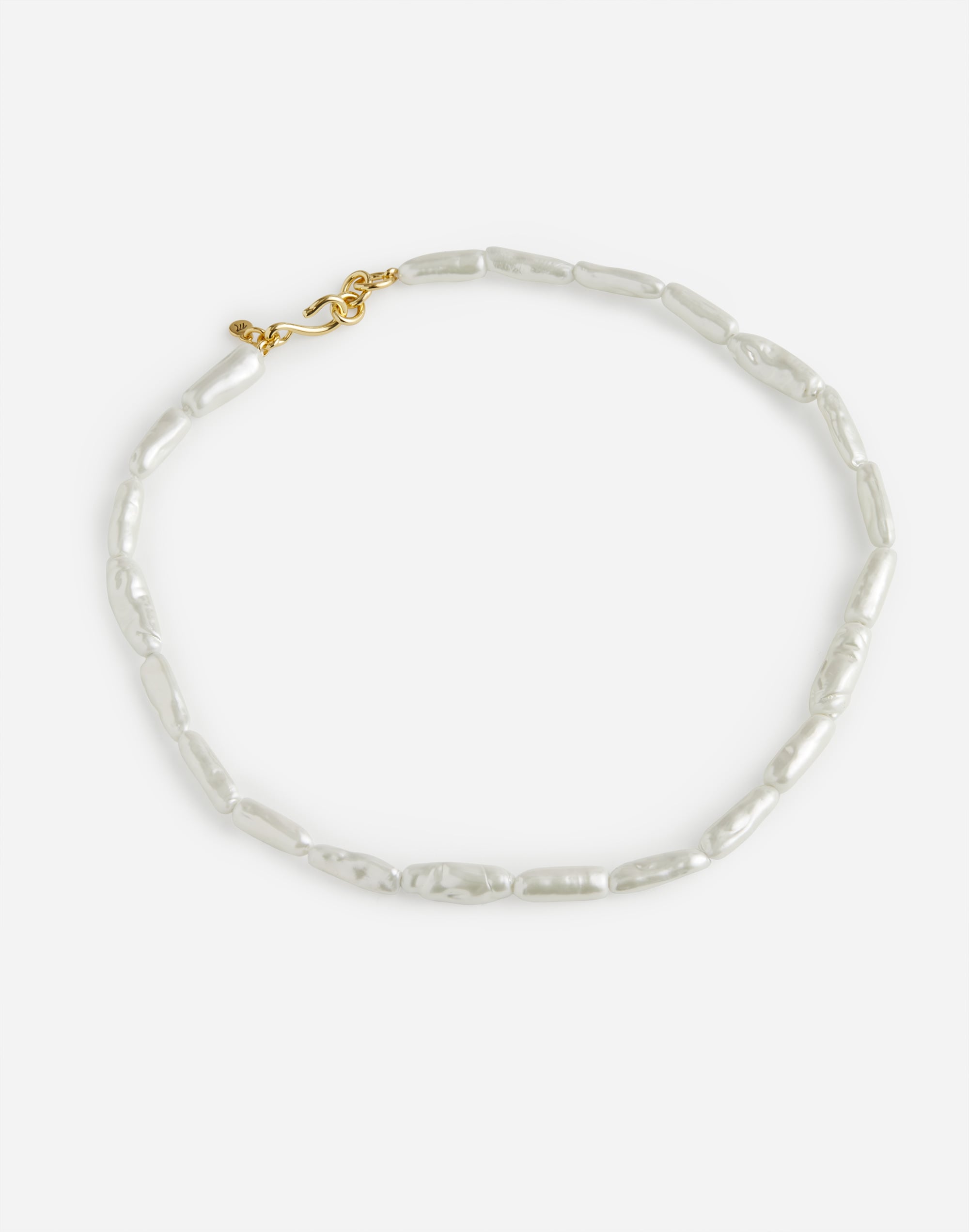 Elongated Pearl Choker Necklace