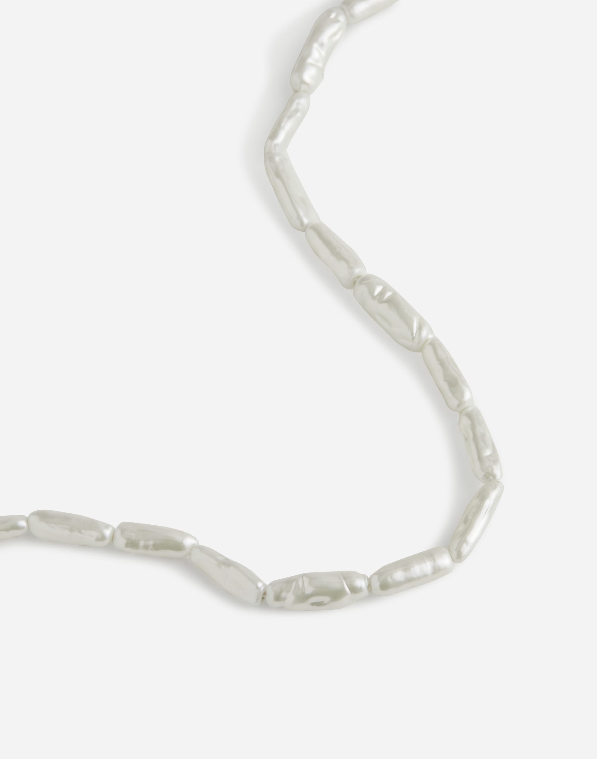 Elongated Pearl Choker Necklace