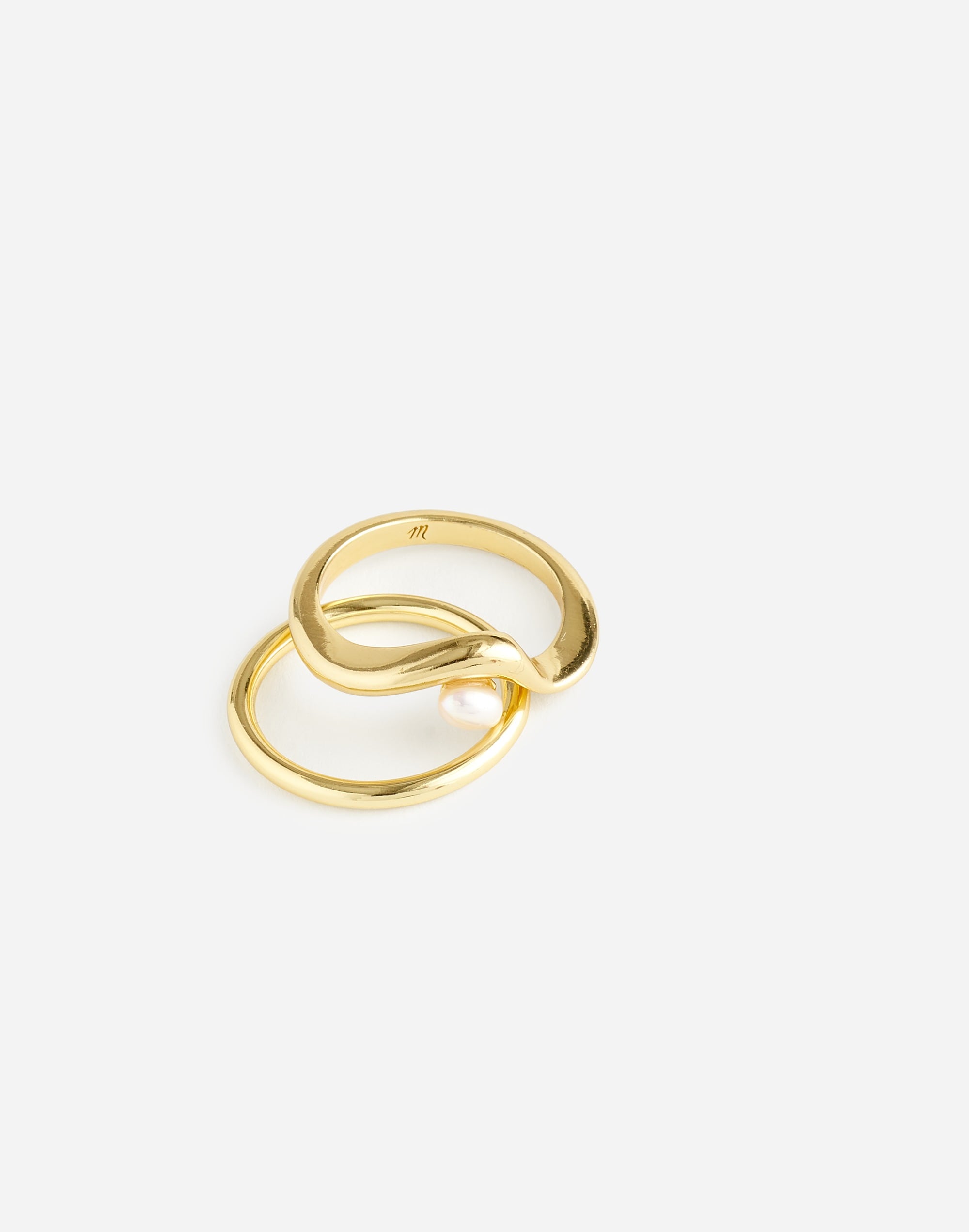 Freshwater Pearl Wavy Stacking Ring Set