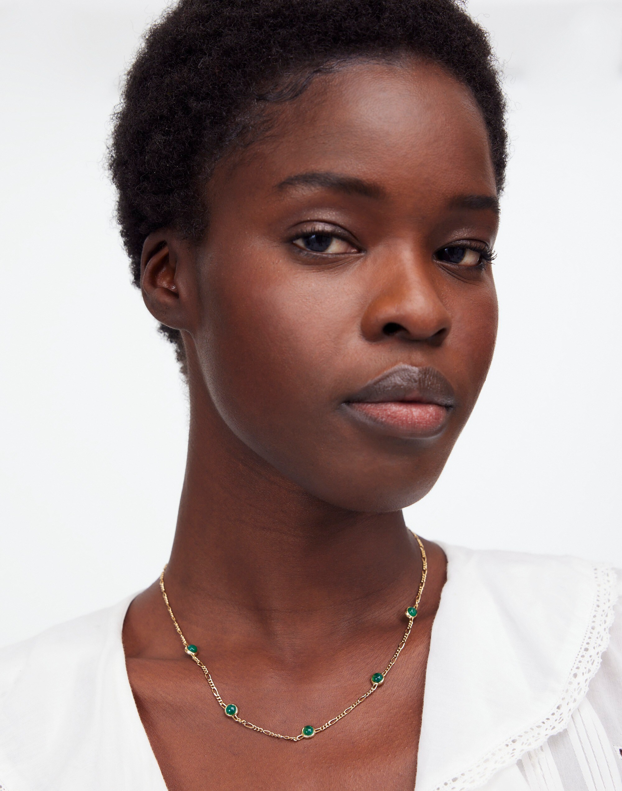 Semiprecious Figaro Station Necklace