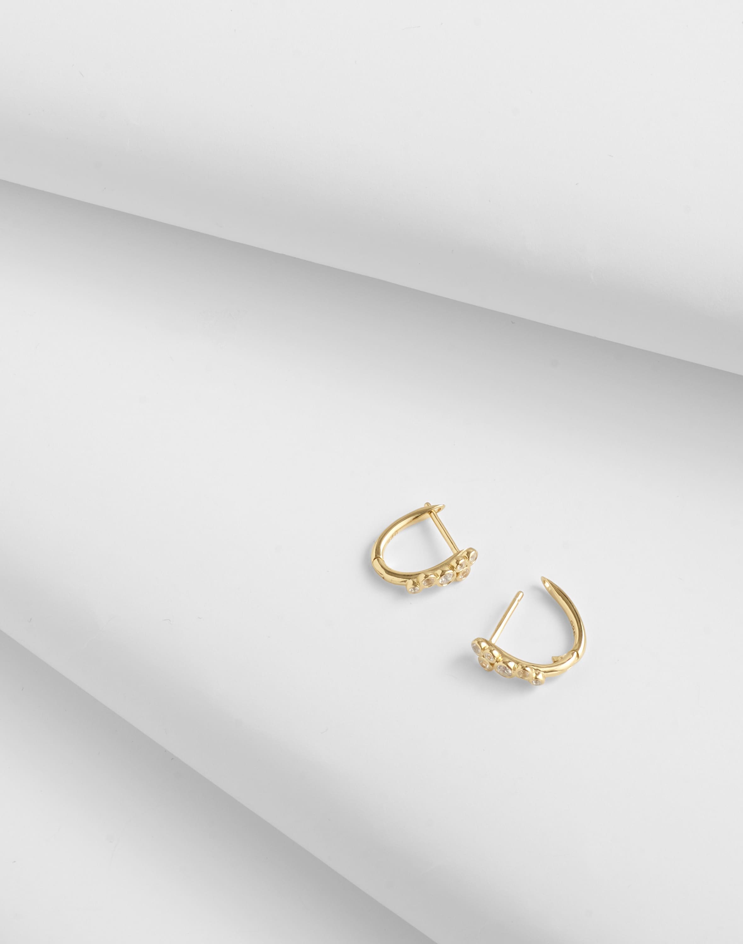 Demi-Fine Bubble Crystal Huggie Hoop Earrings