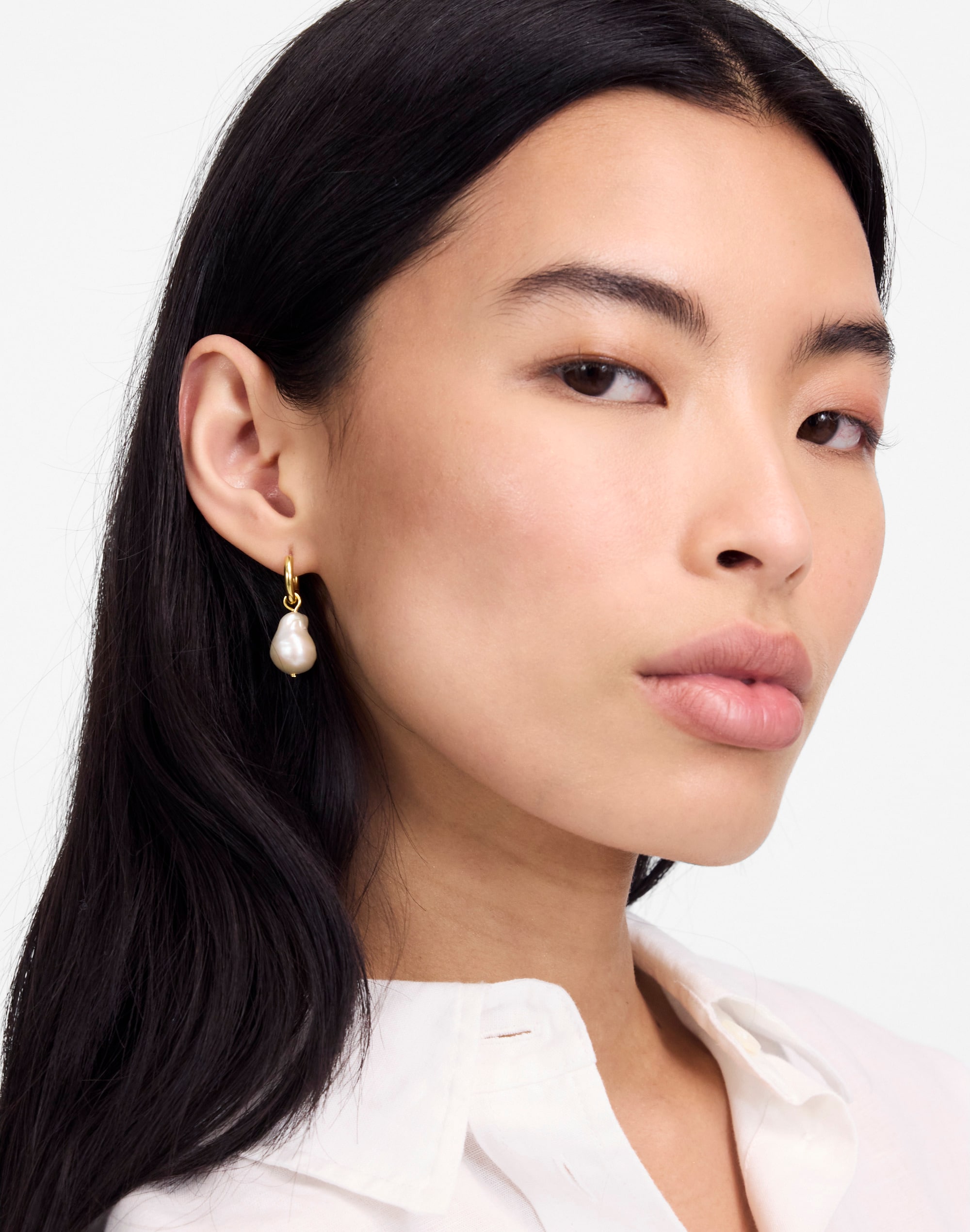 Baroque Freshwater Pearl Statement Hoop Earrings