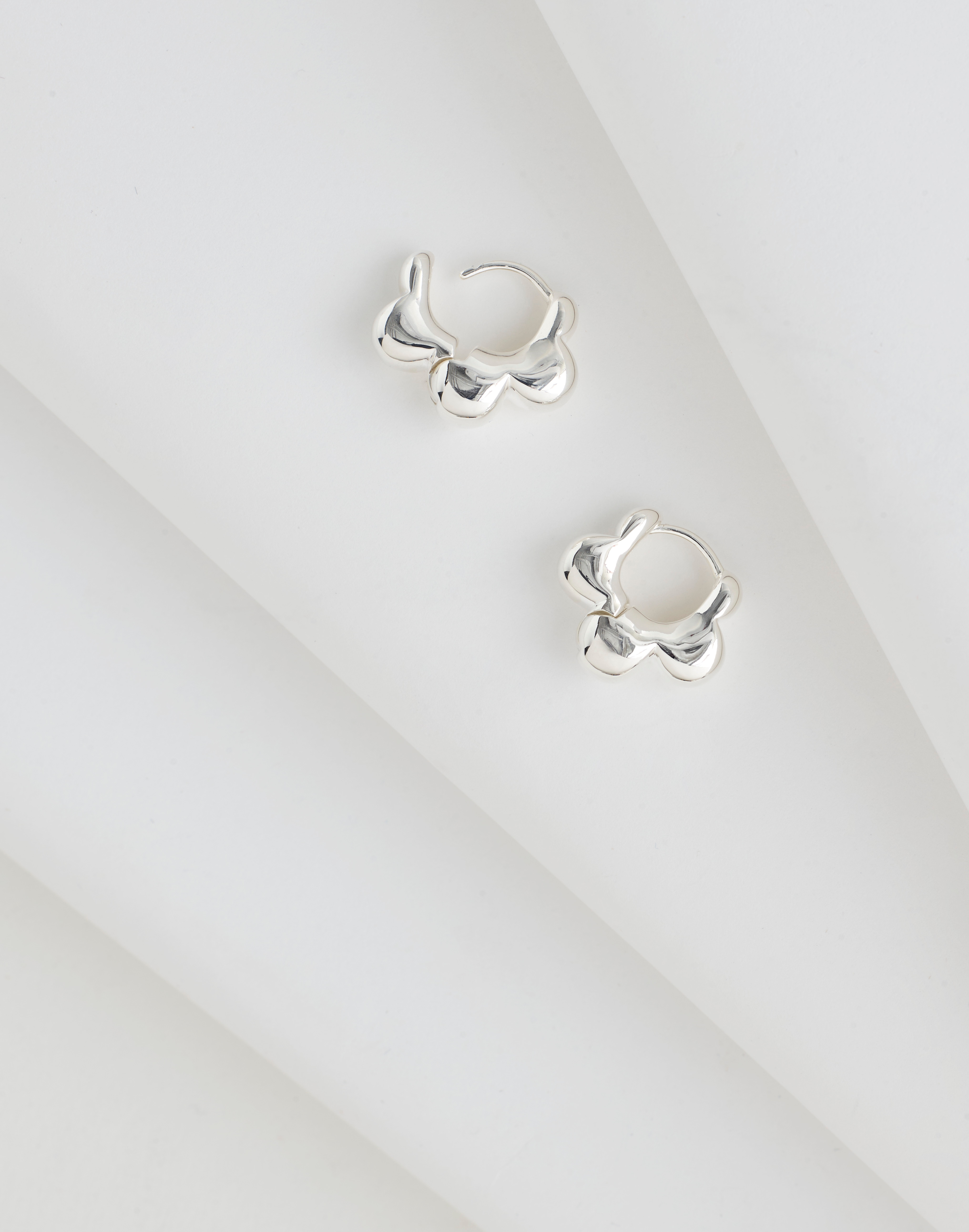 Demi-Fine Floral Huggie Hoop Earrings