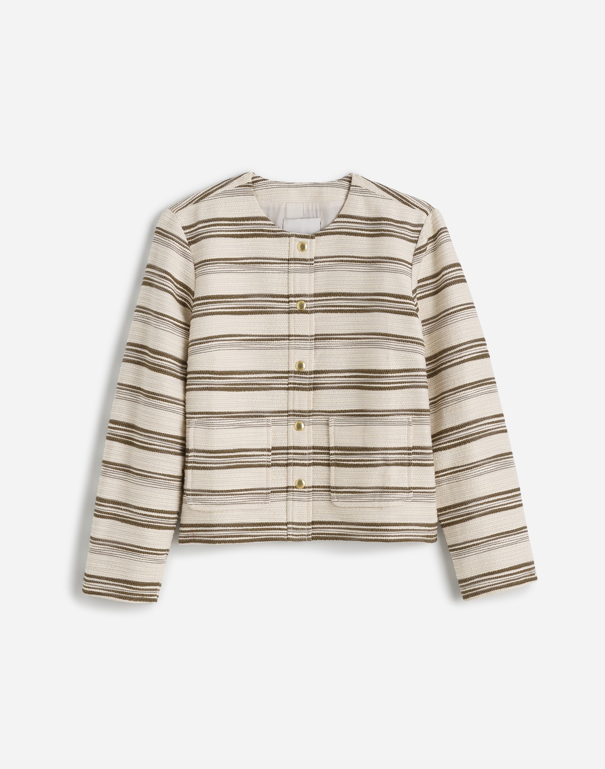 Button-Front Jacket in Striped Tweed