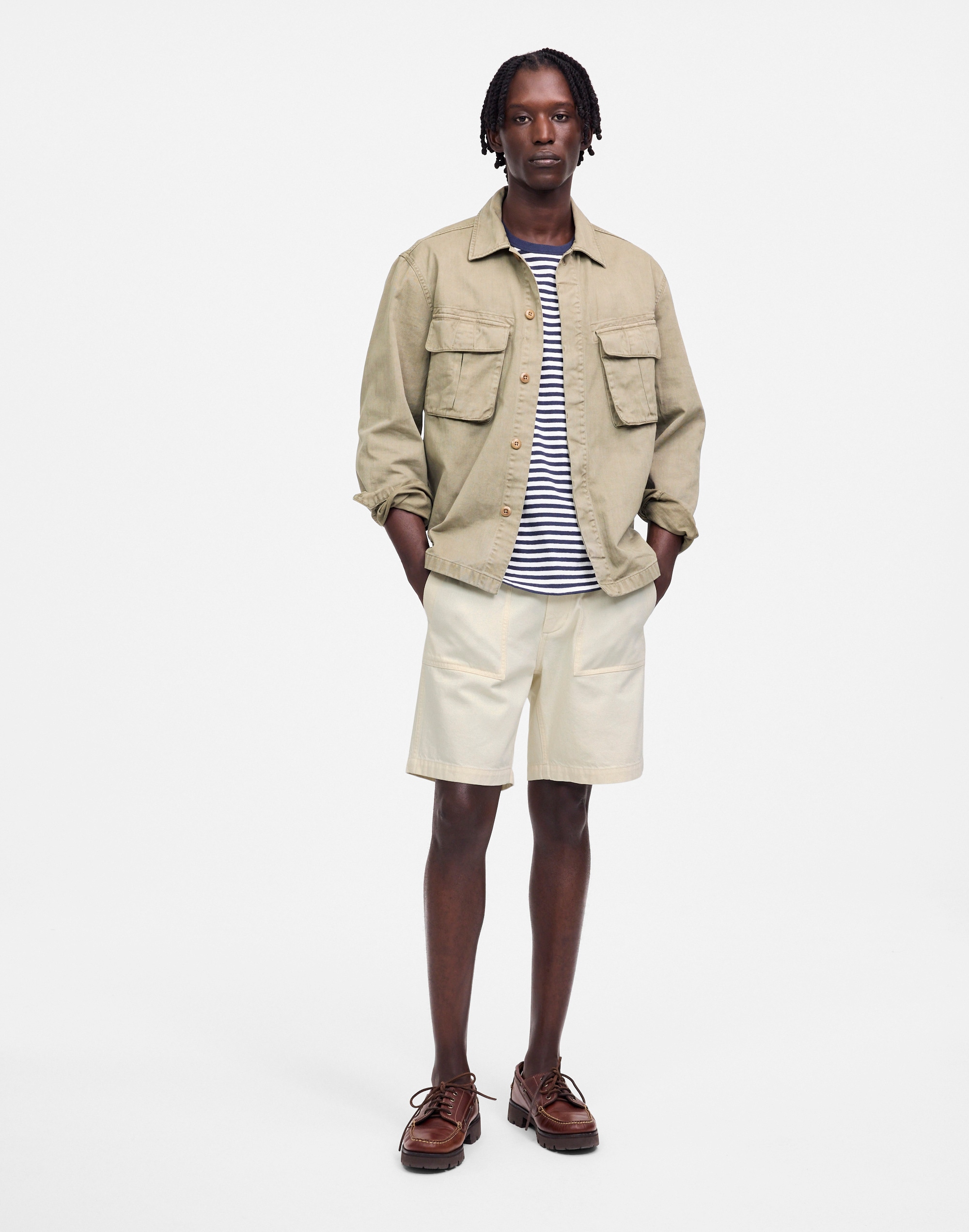 Patch Pocket Shorts in Summer Denim