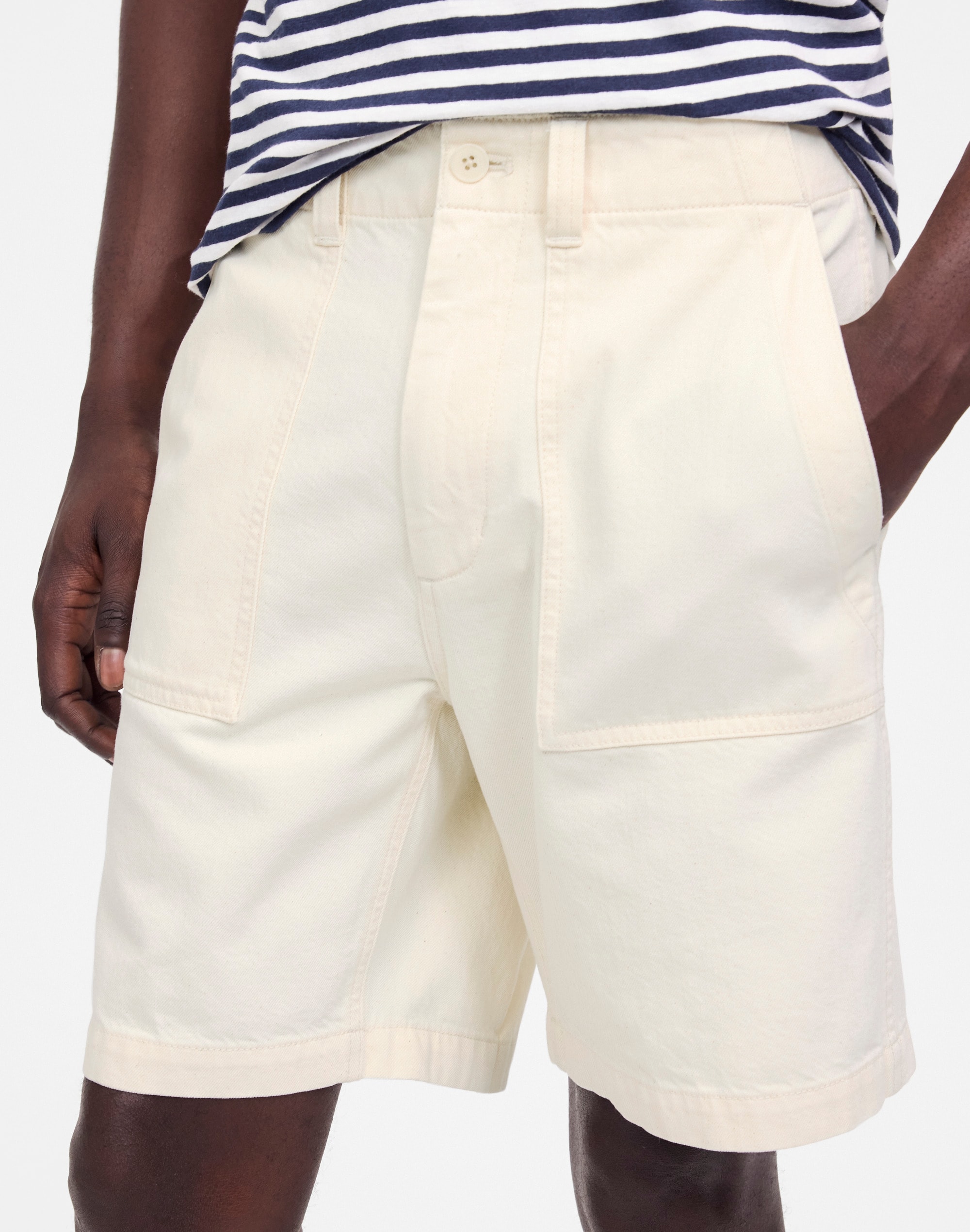 Patch Pocket Shorts in Summer Denim