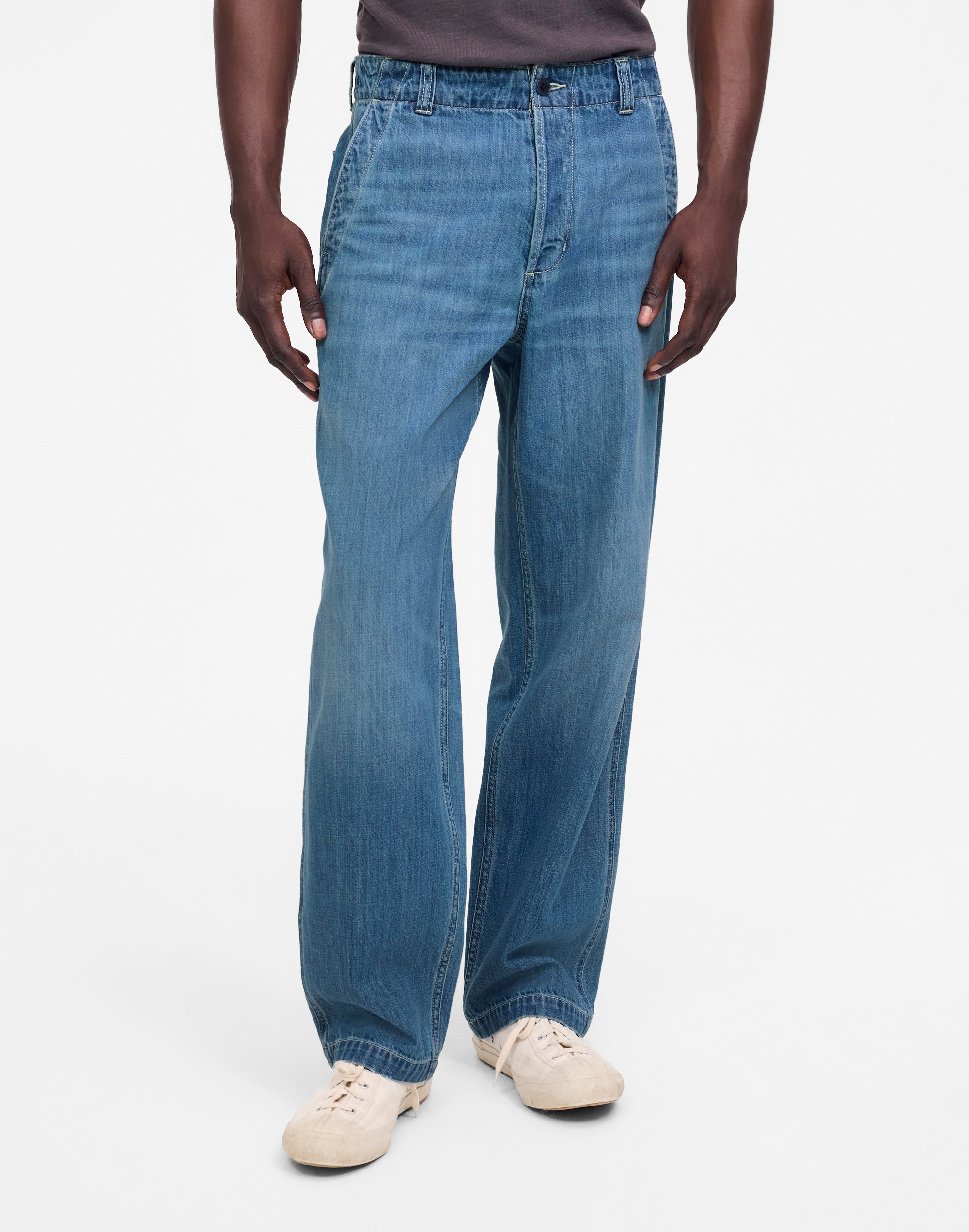 Patch Pocket Jeans in Summer Denim