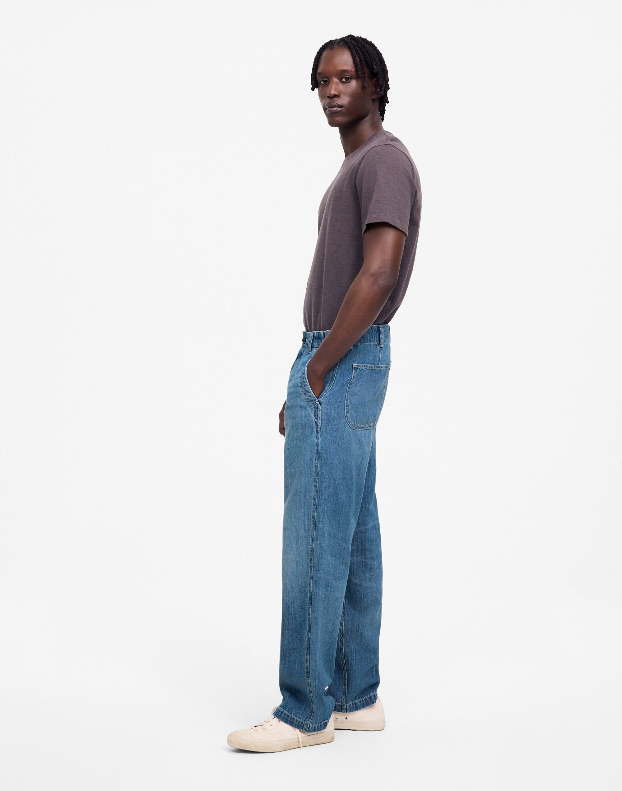 Patch Pocket Jeans in Summer Denim