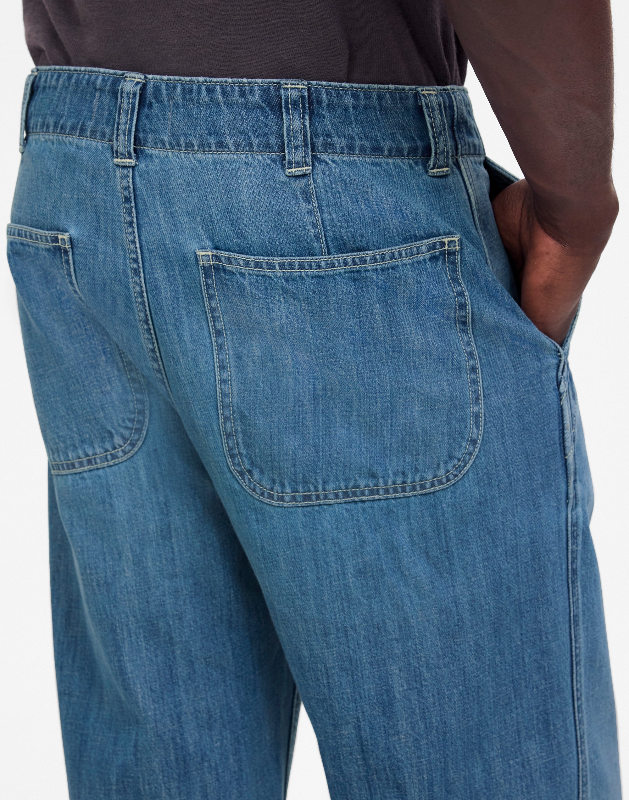 Patch Pocket Jeans in Summer Denim