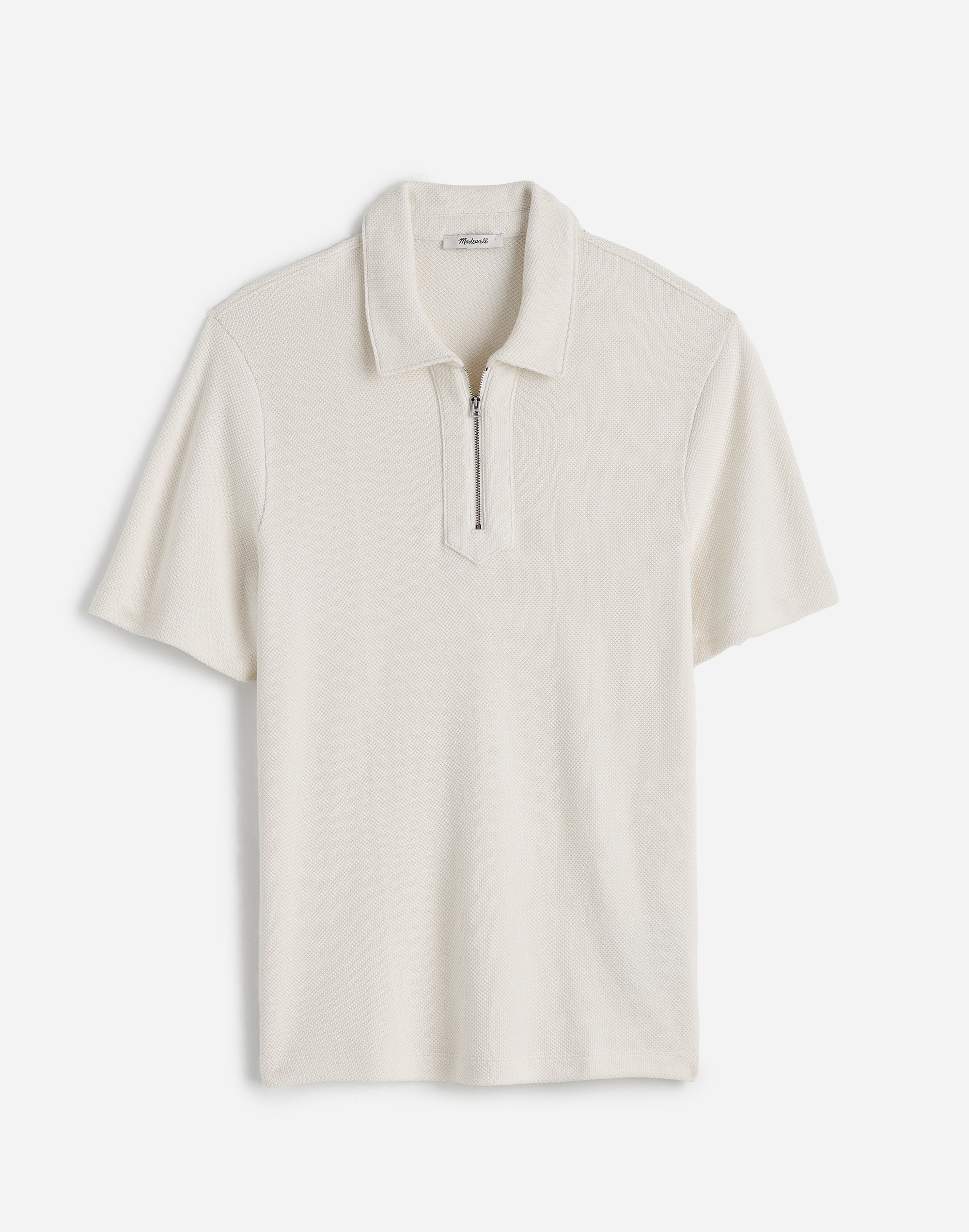 Quarter-Zip Pique Polo Shirt