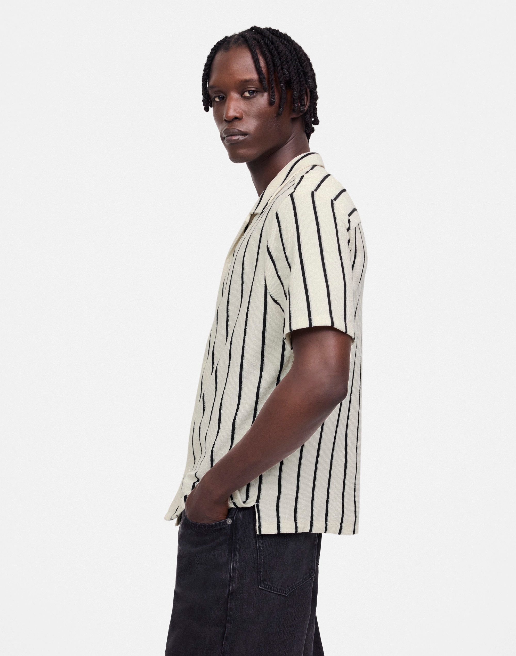 The Textured Knit Camp-Collar Shirt