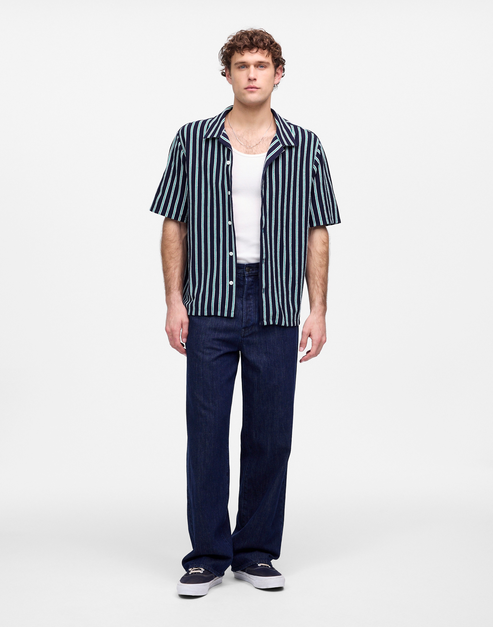 The Textured Knit Camp-Collar Shirt