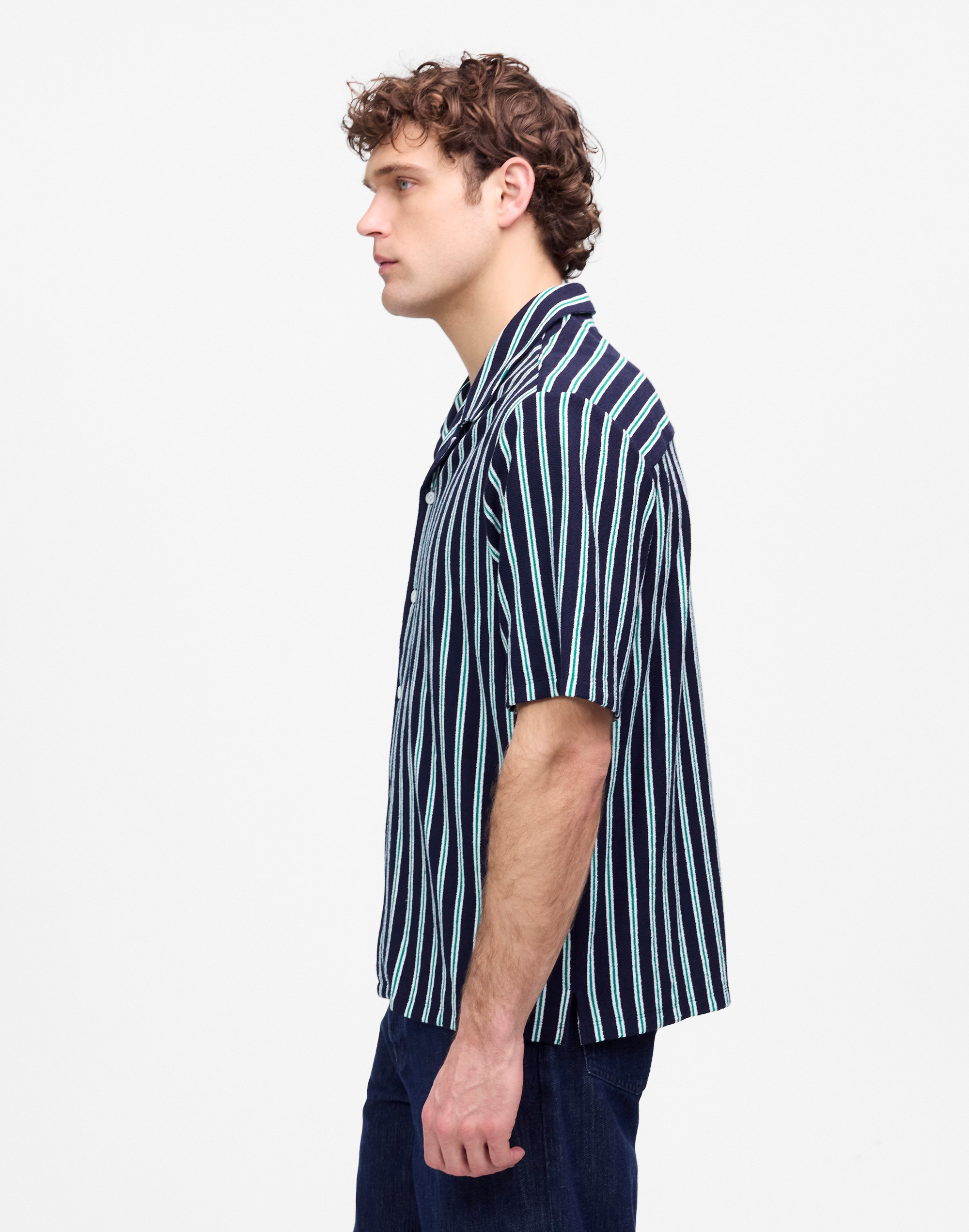 The Textured Knit Camp-Collar Shirt