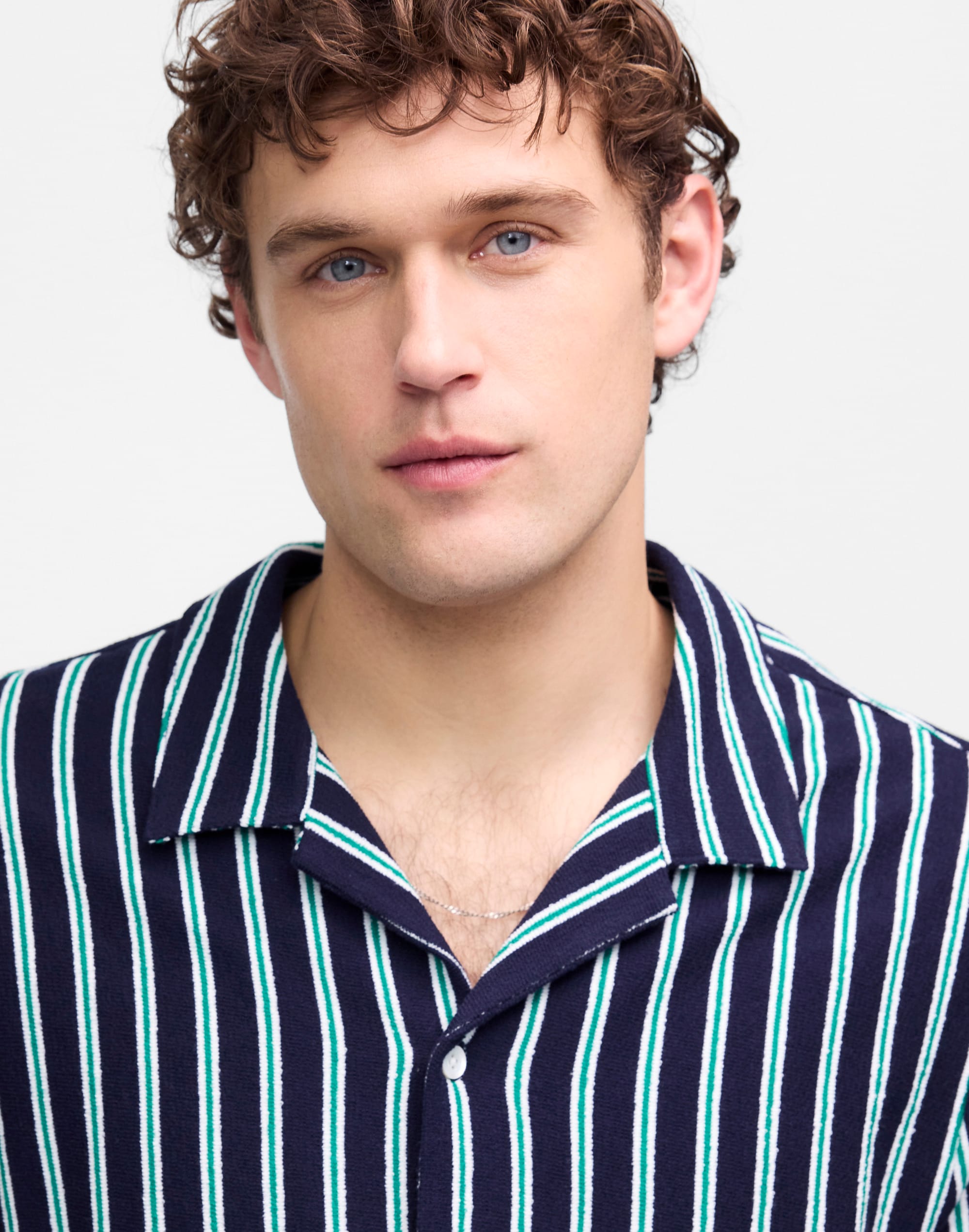 The Textured Knit Camp-Collar Shirt