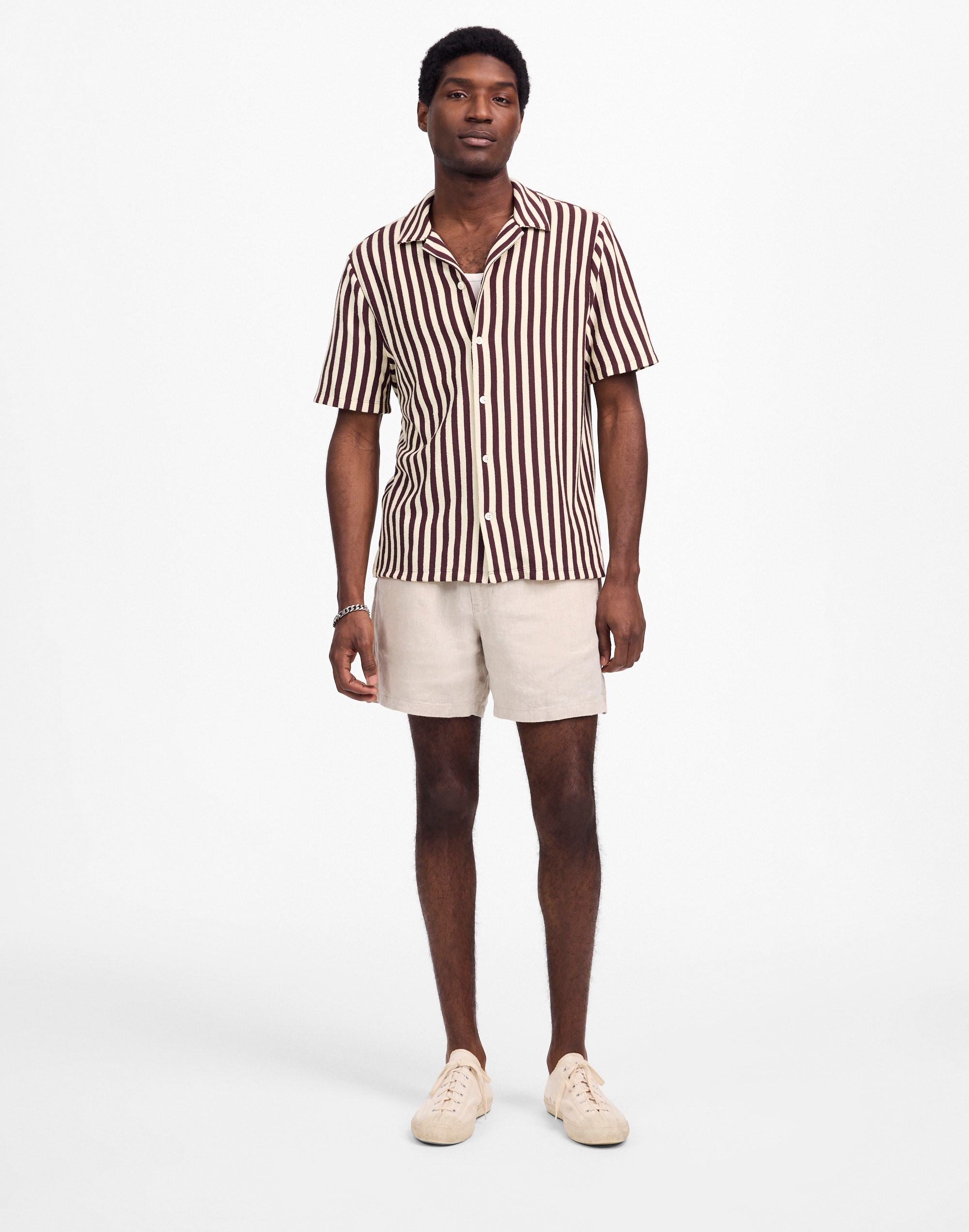 The Textured Knit Camp-Collar Shirt