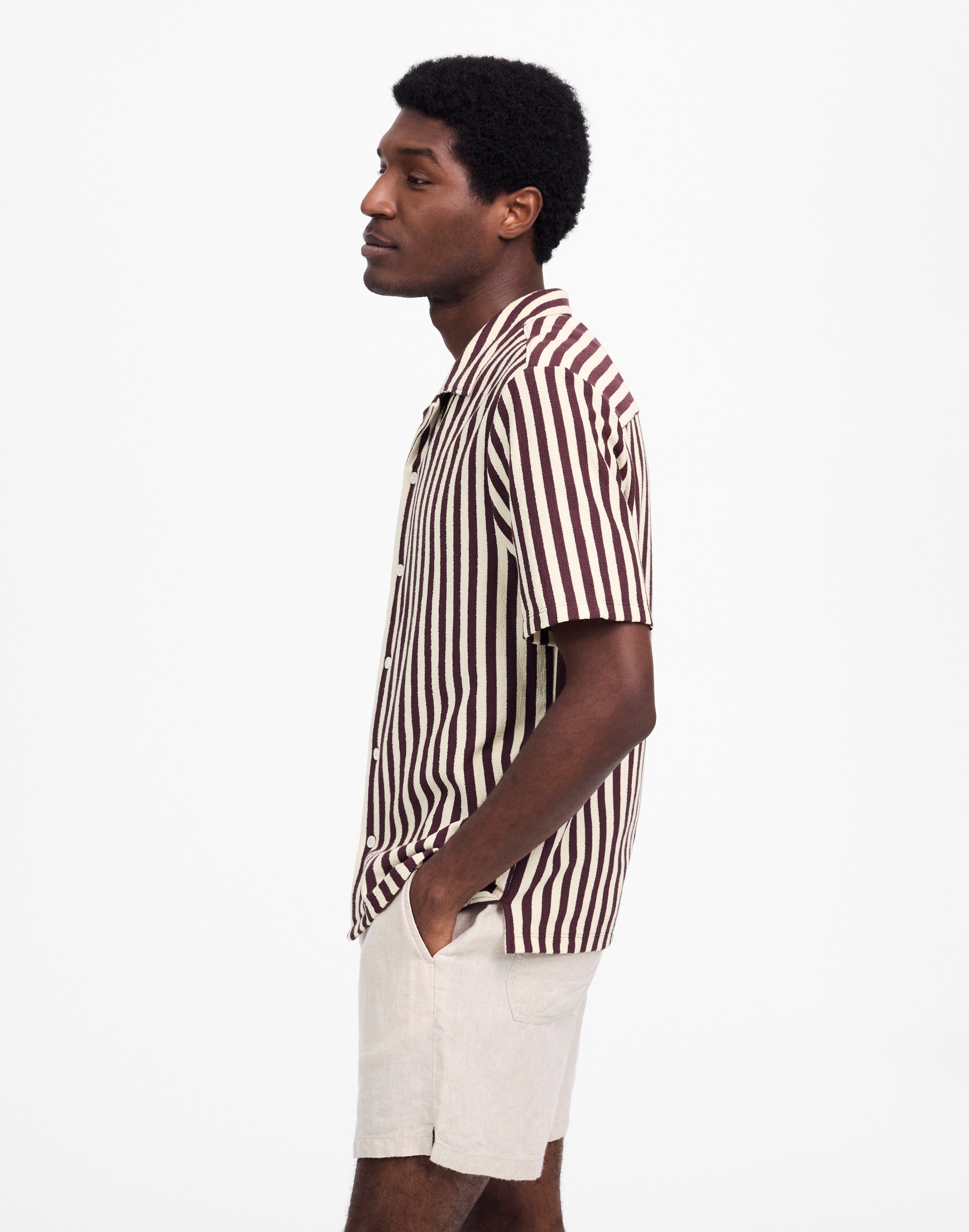 The Textured Knit Camp-Collar Shirt