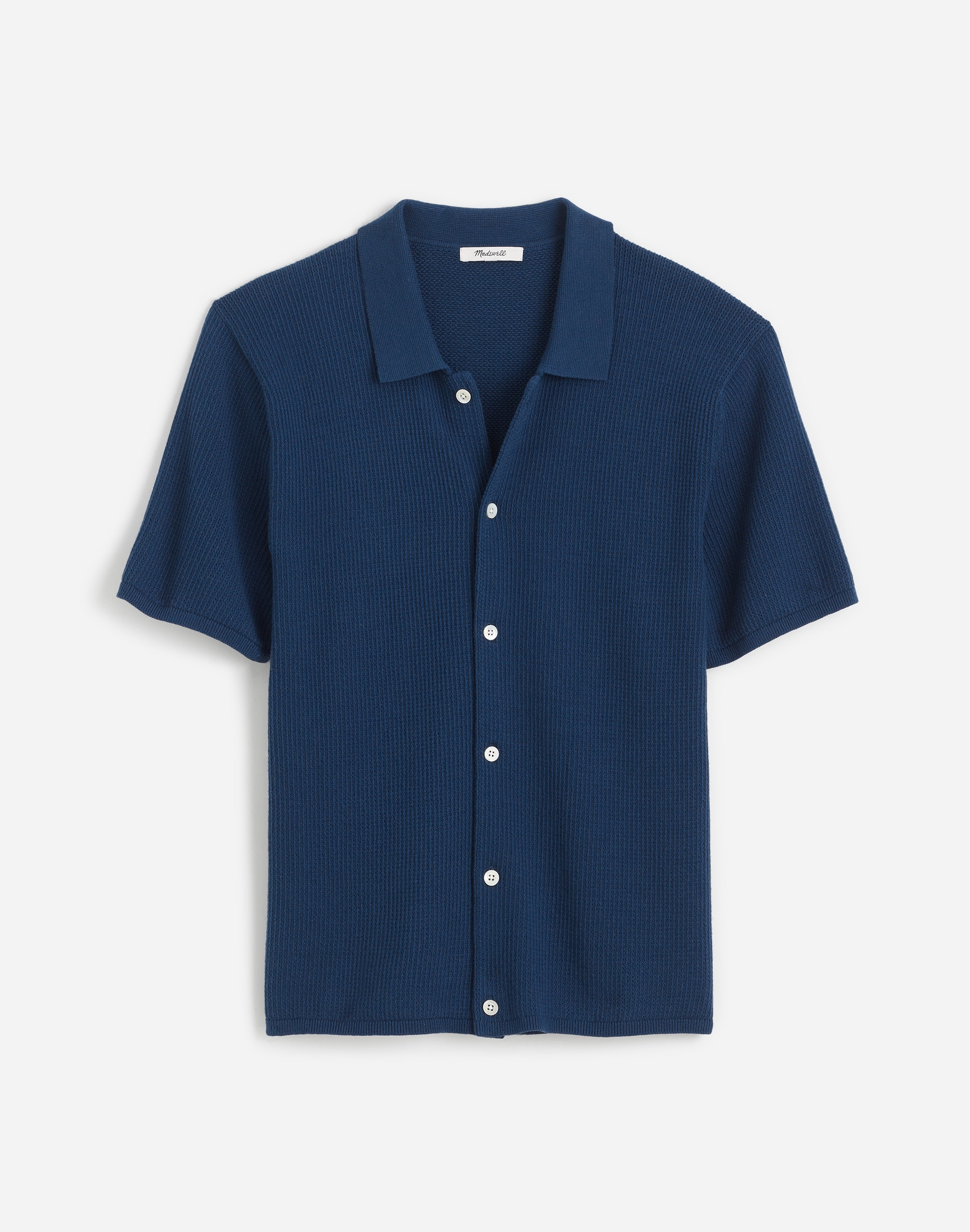 Tuck-Stitch Button-Up Sweater Polo