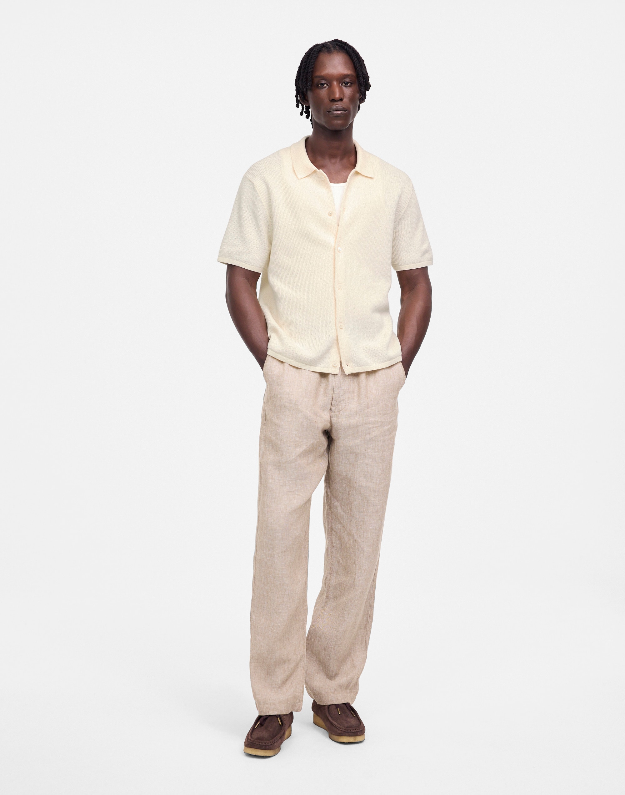 Tuck-Stitch Button-Up Sweater Polo Alternate Image 1