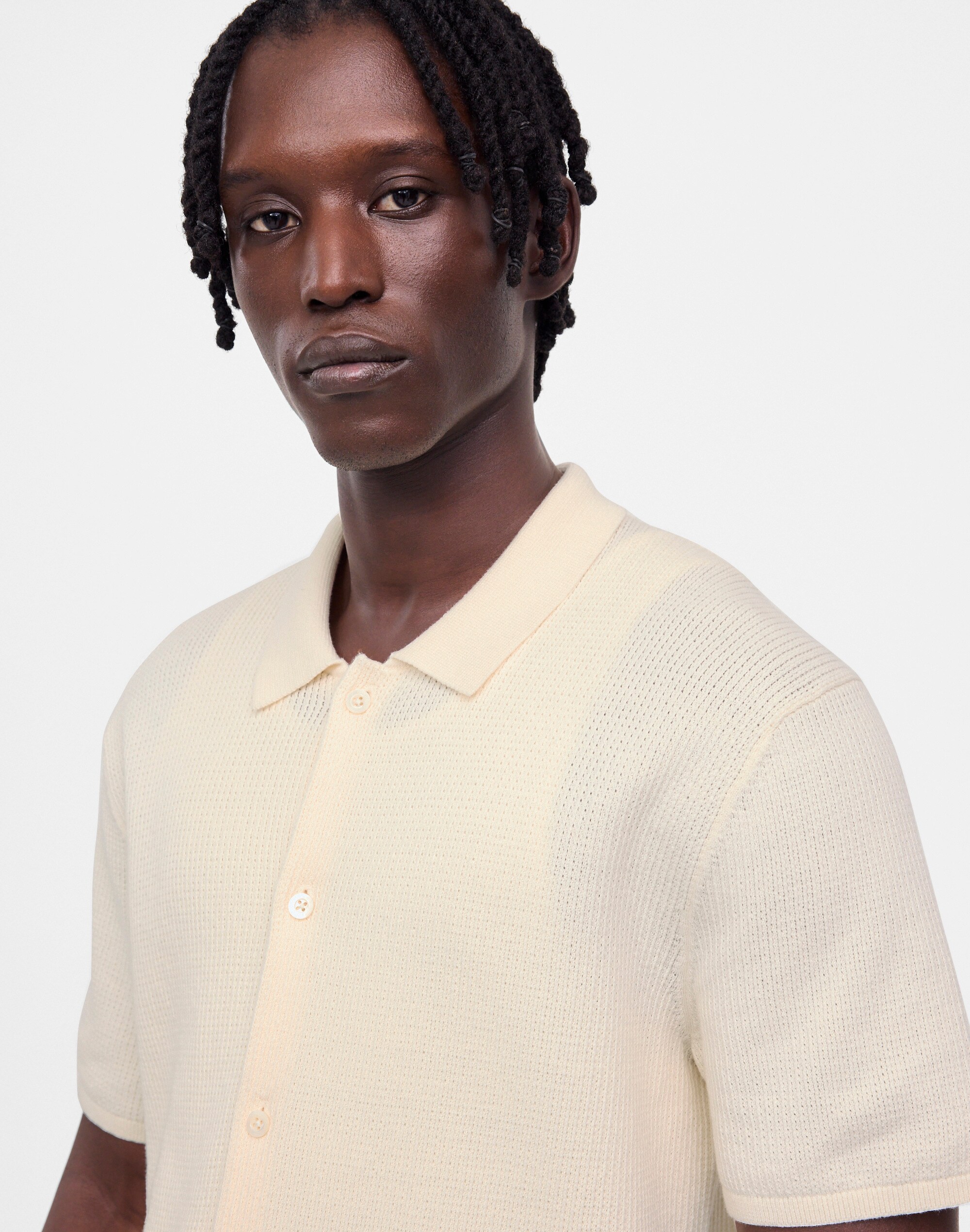 Tuck-Stitch Button-Up Sweater Polo Alternate Image 5