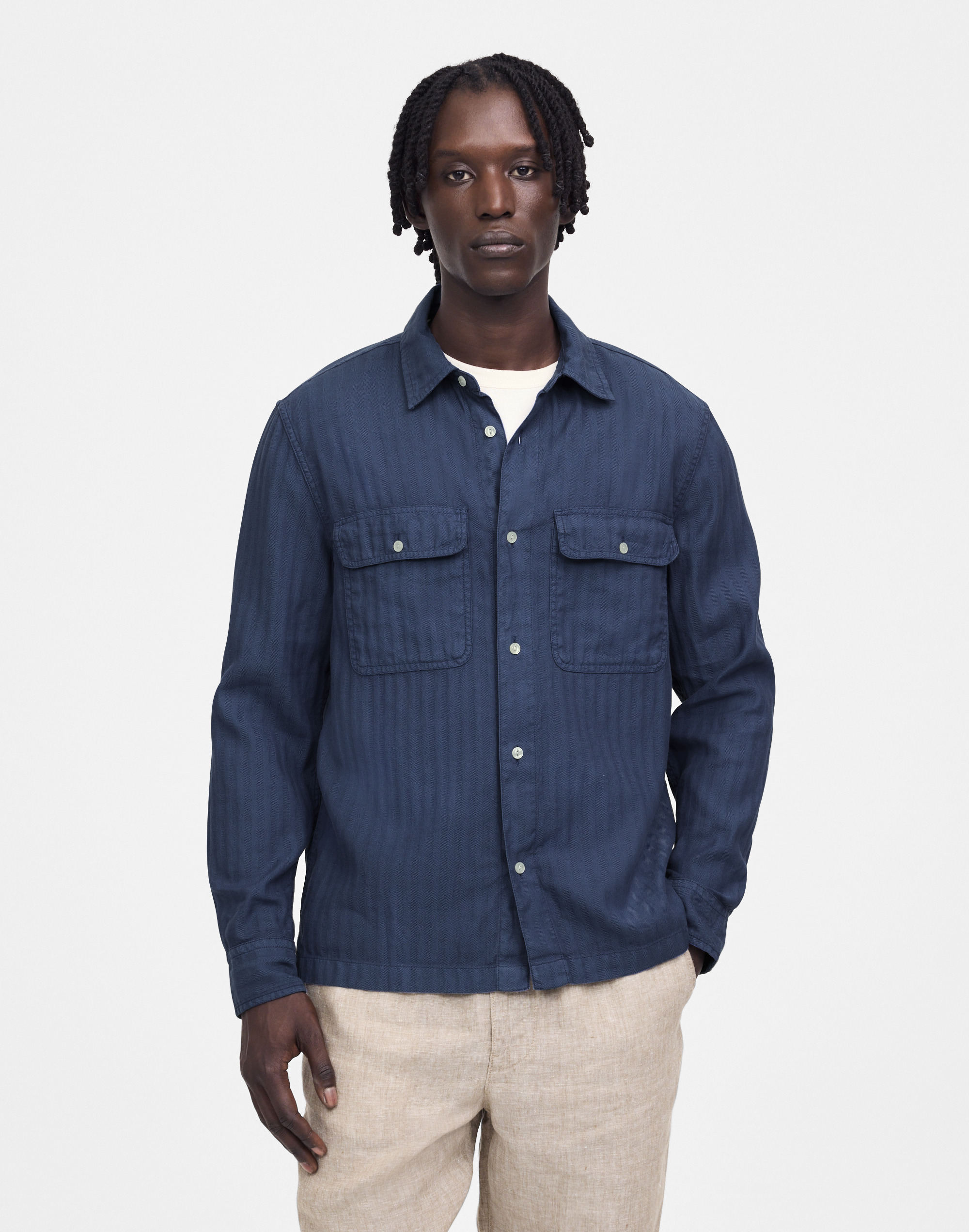 Work Shirt in Cotton-Linen Blend