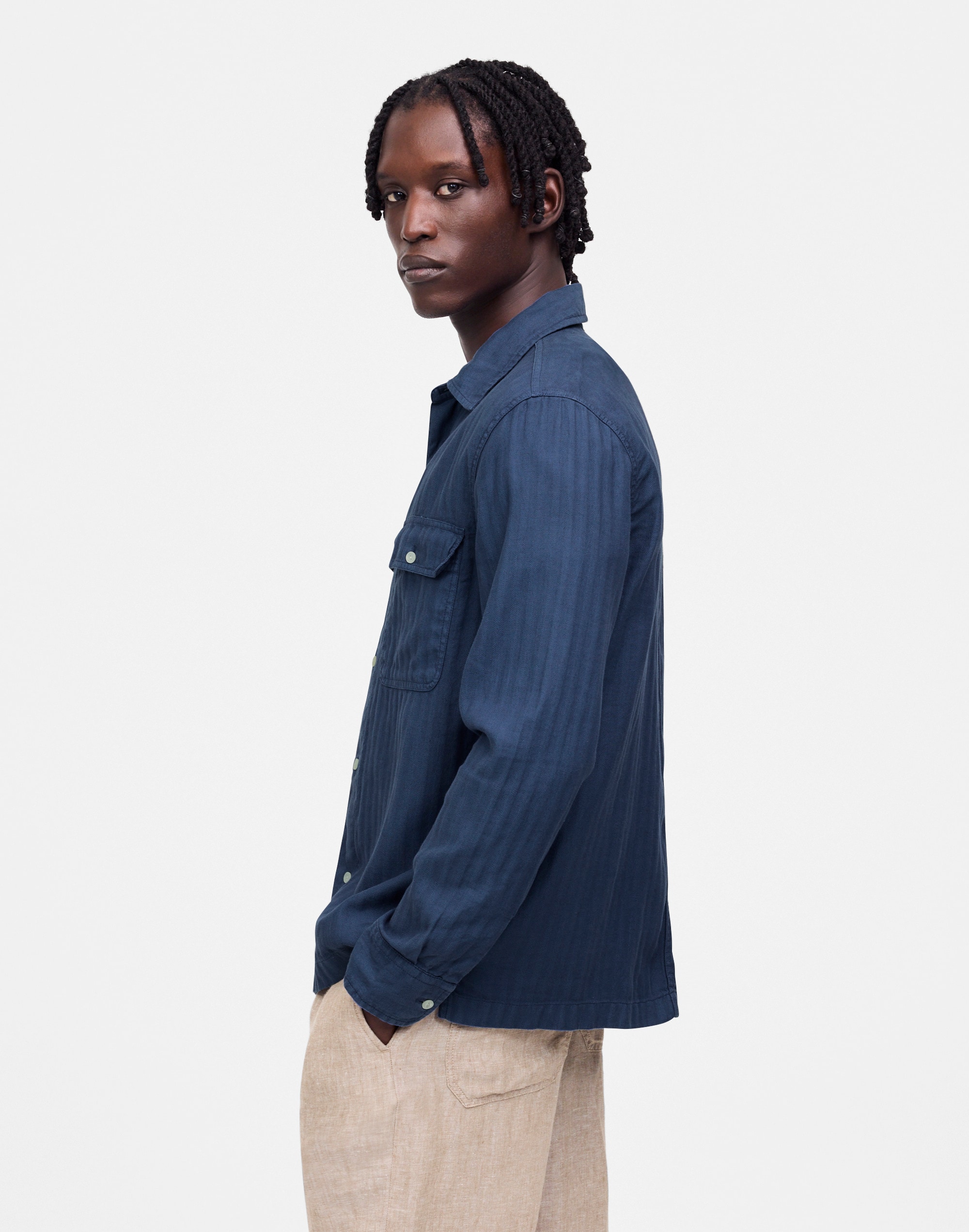 Work Shirt in Cotton-Linen Blend