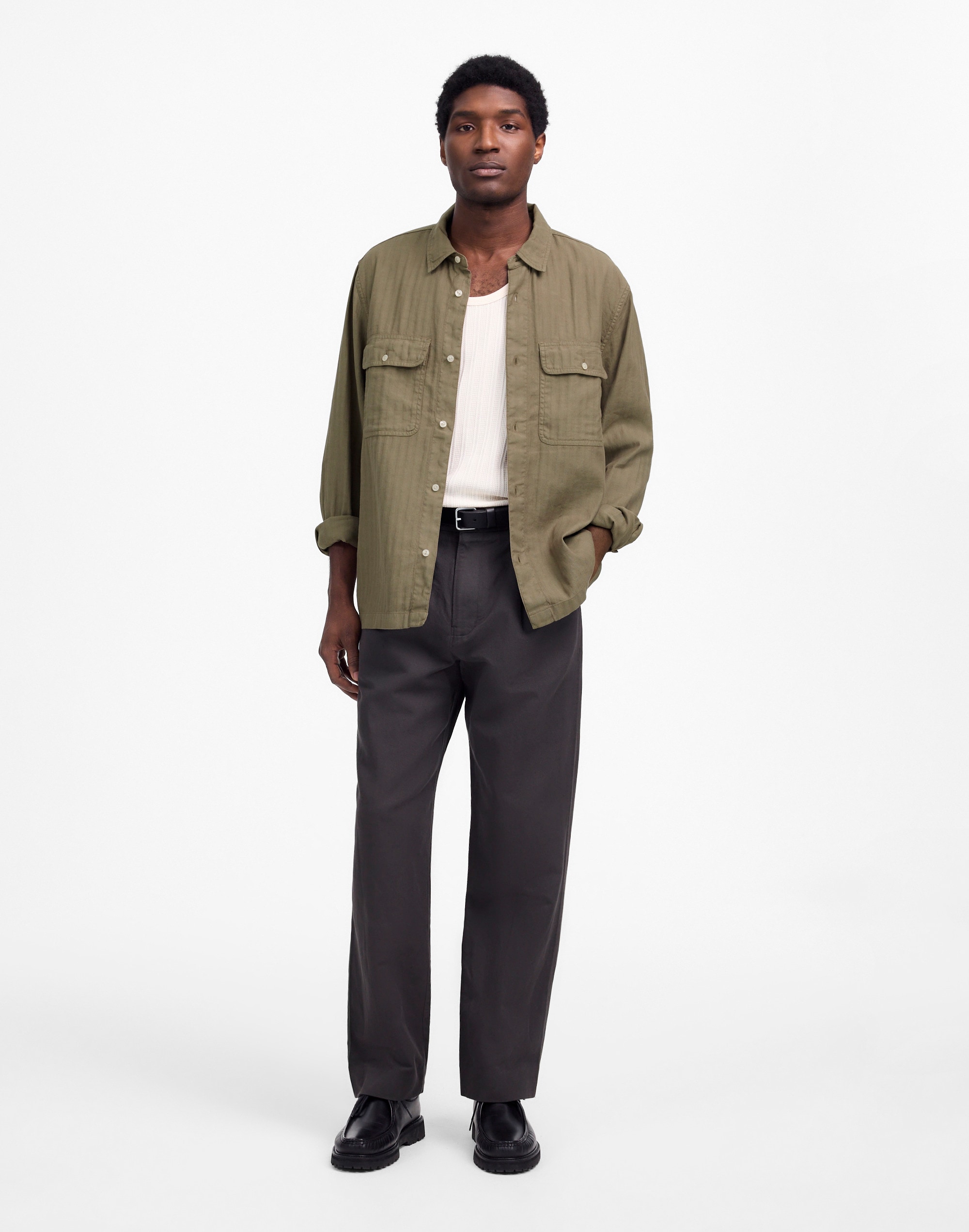 Work Shirt in Cotton-Linen Blend