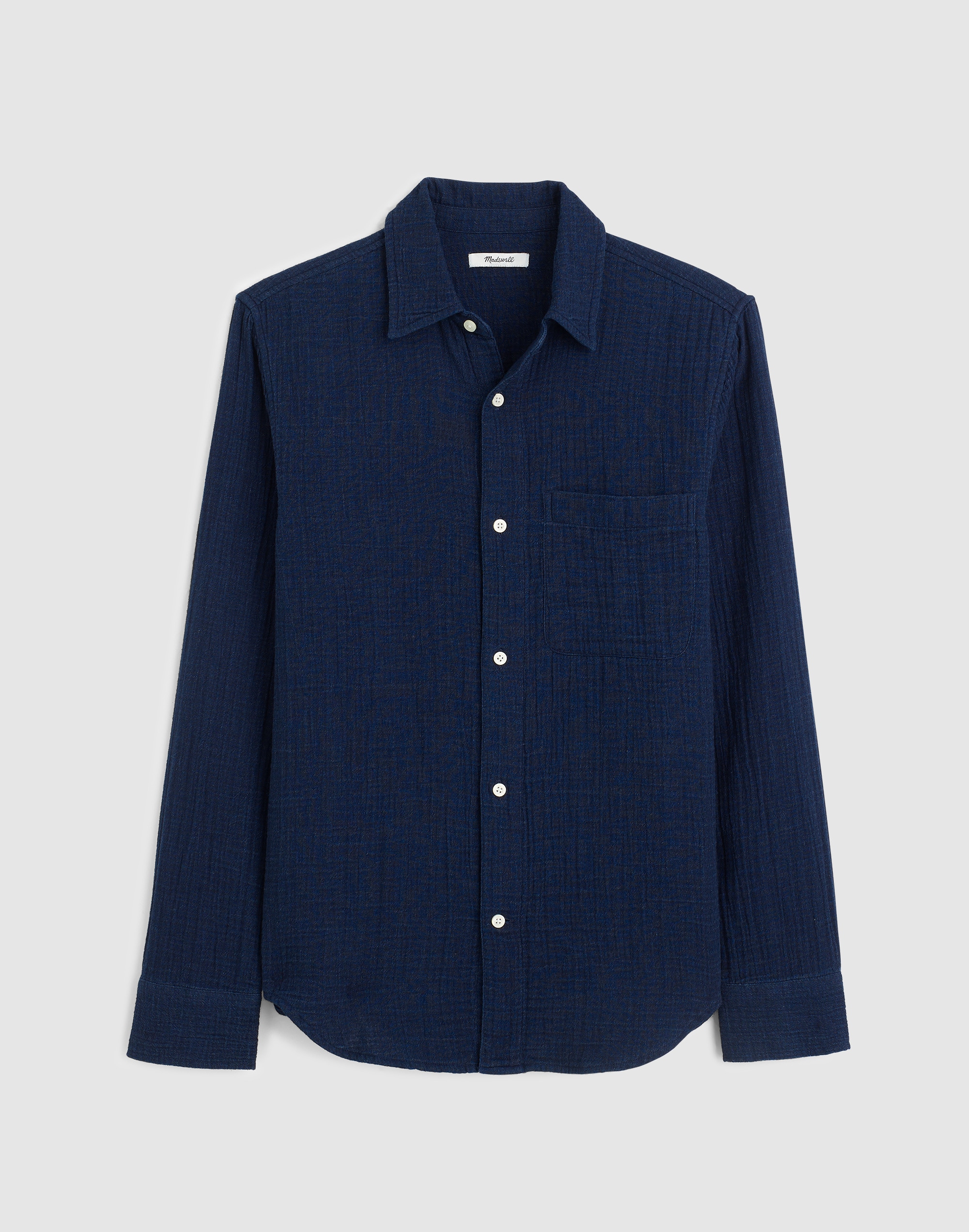 Indigo-Dyed Button-Up Shirt