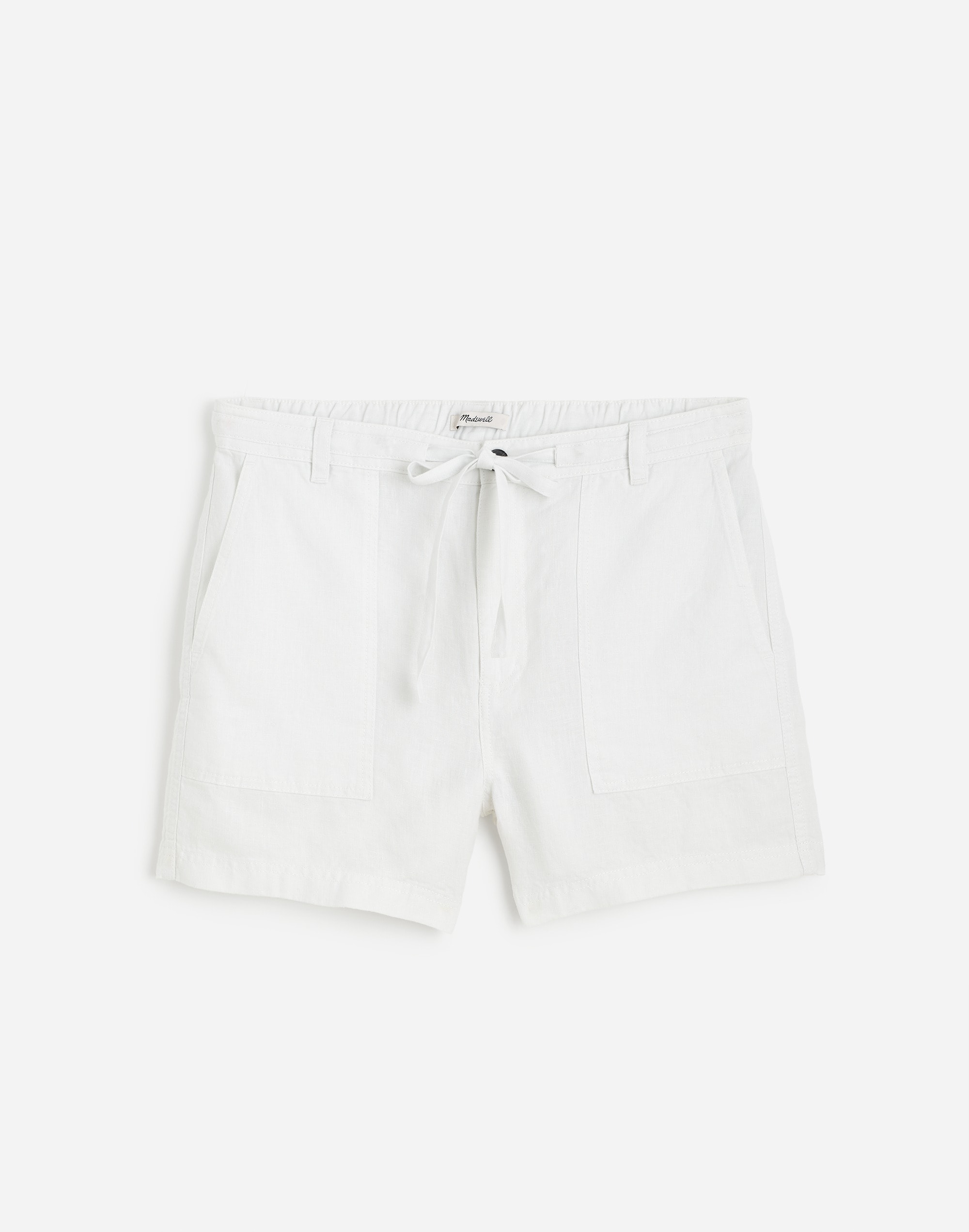 Pull-On Drawstring Shorts in 100% Linen