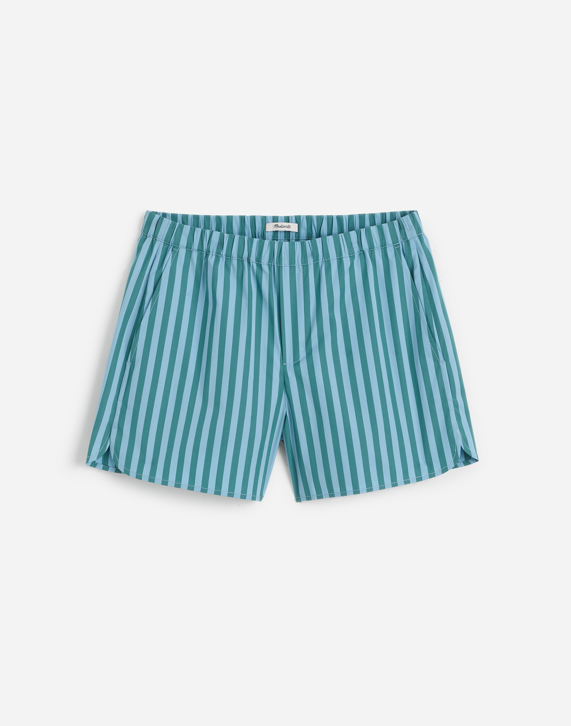 Curved Hem Pull-On Shorts in Poplin