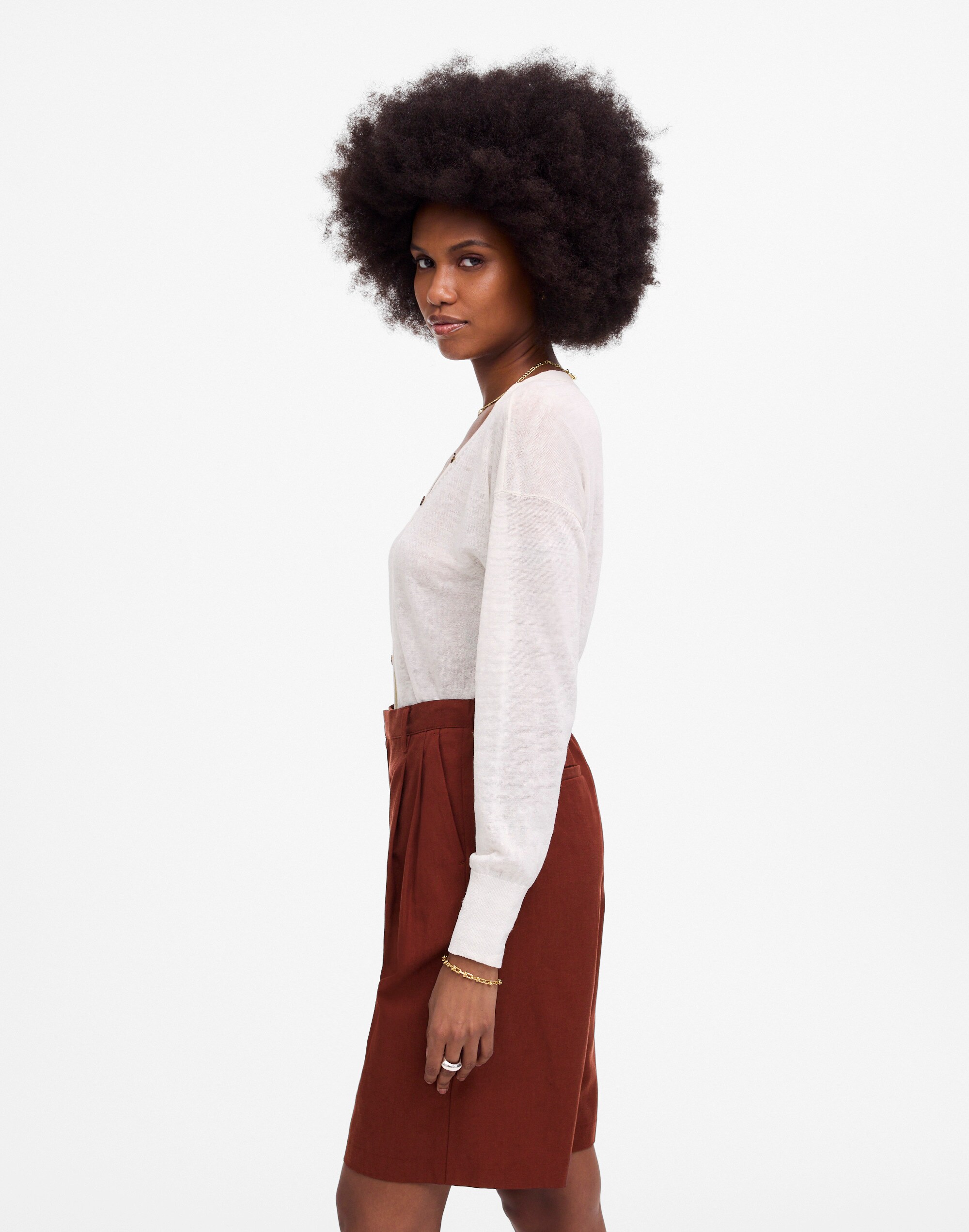Relaxed Pleated Trouser Shorts in Drapey Twill