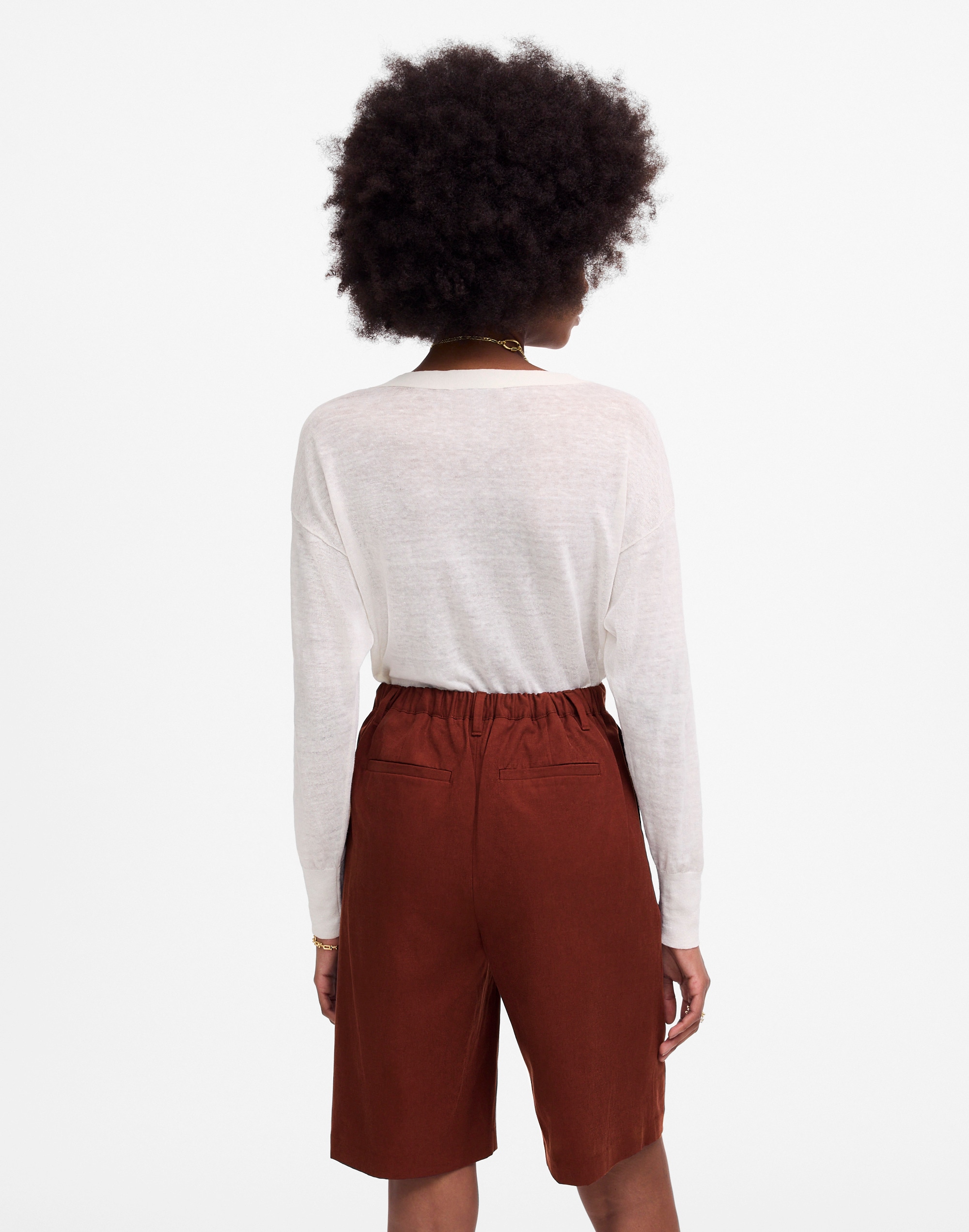 Relaxed Pleated Trouser Shorts in Drapey Twill