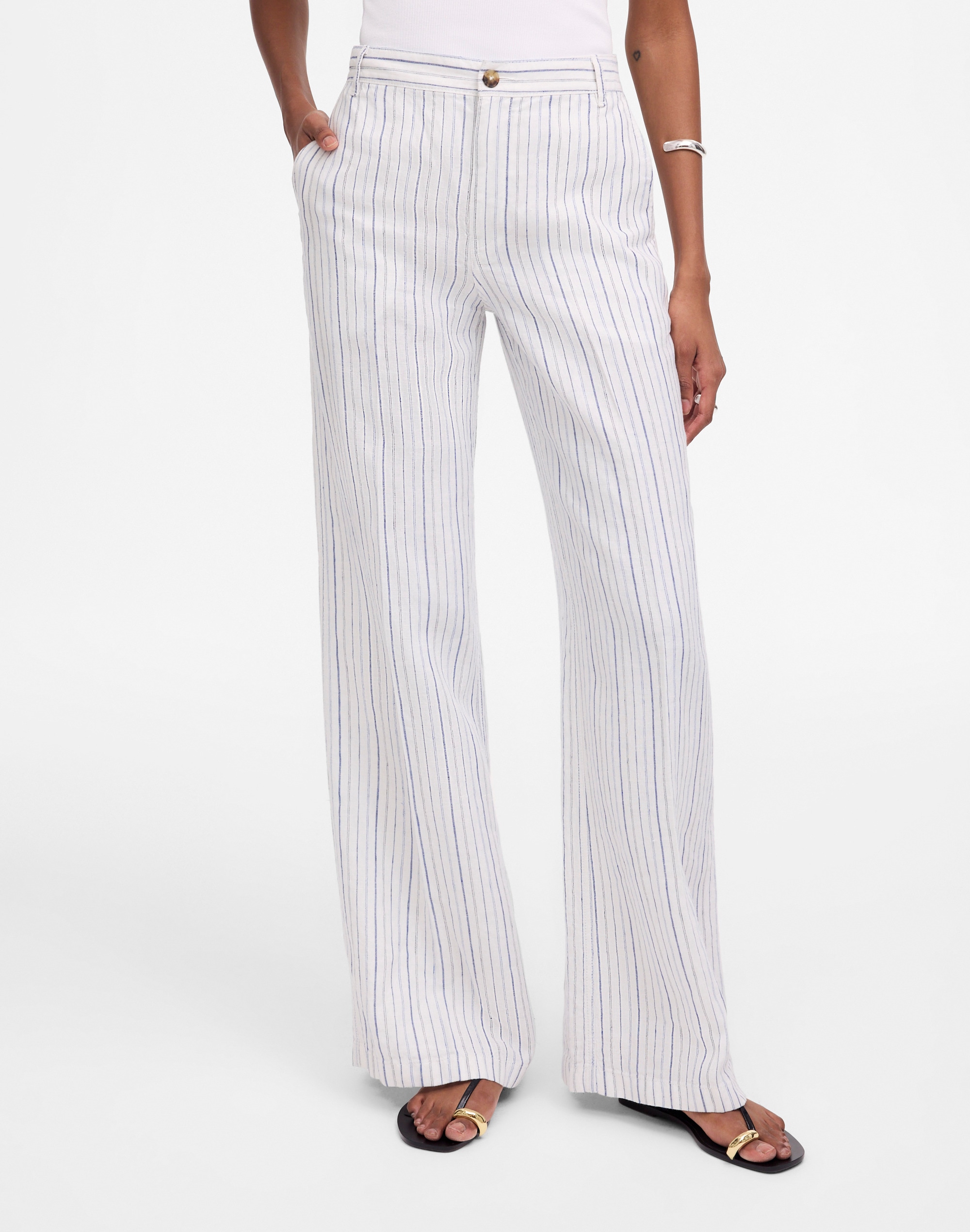 The Zoe Relaxed Wide Pant in 100% Linen