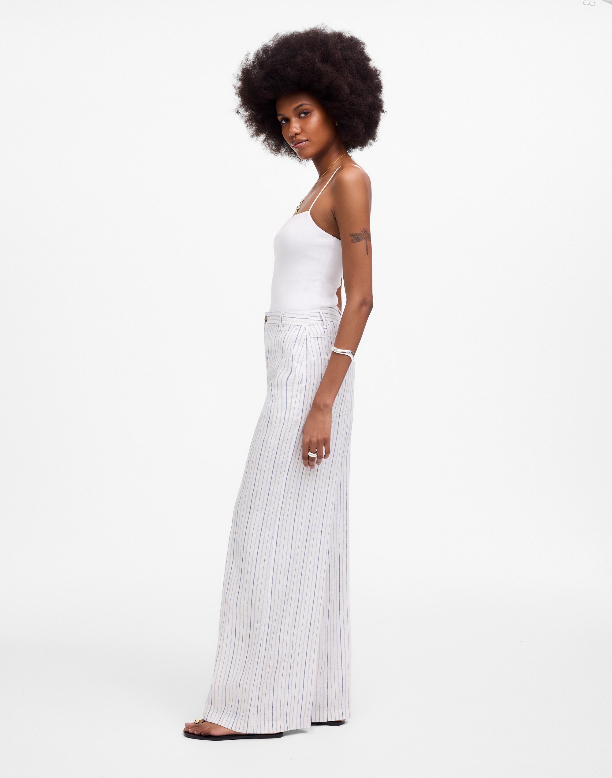 The Zoe Relaxed Wide Pant in 100% Linen