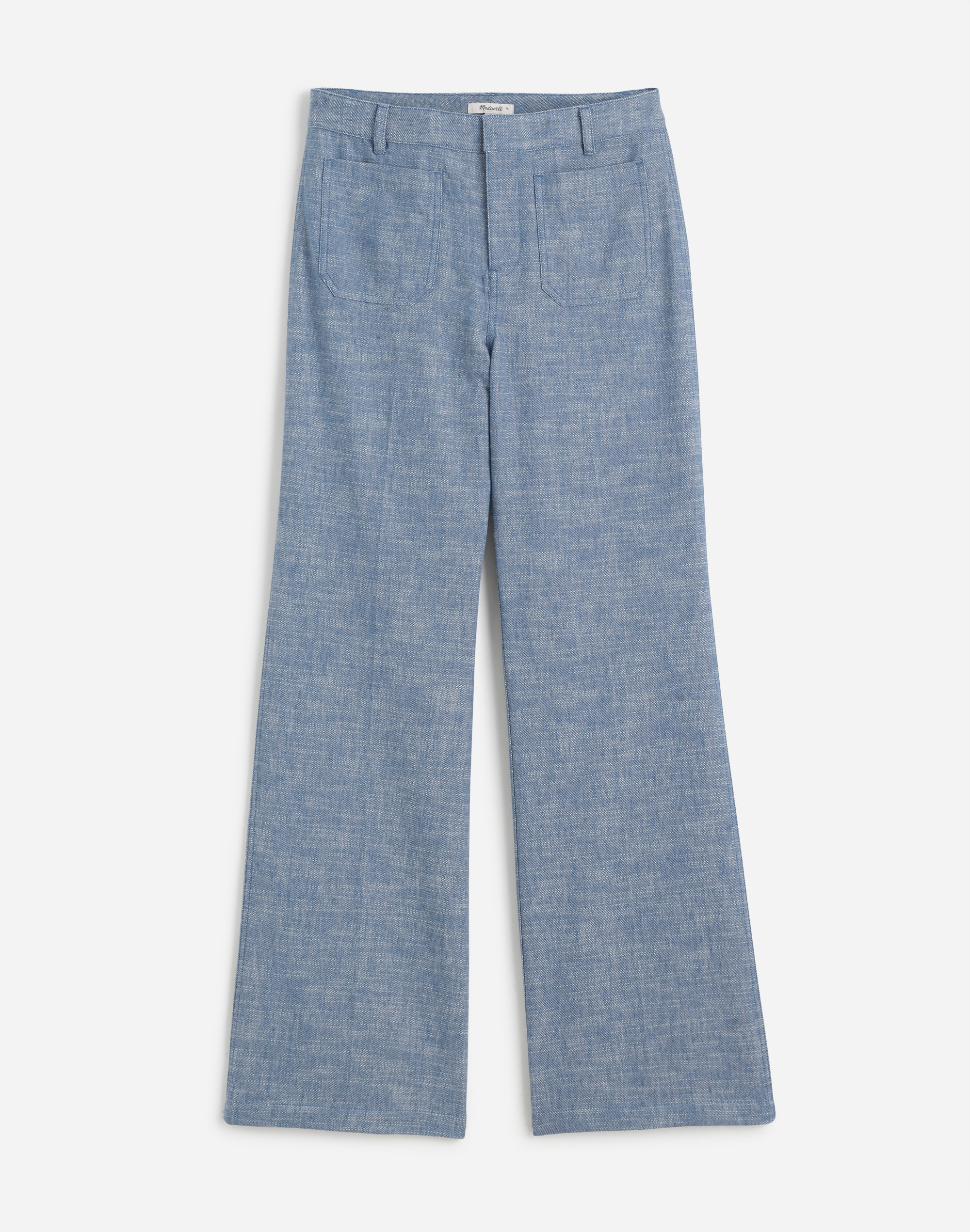 Straight-Flare Trouser Pants in Cotton Blend