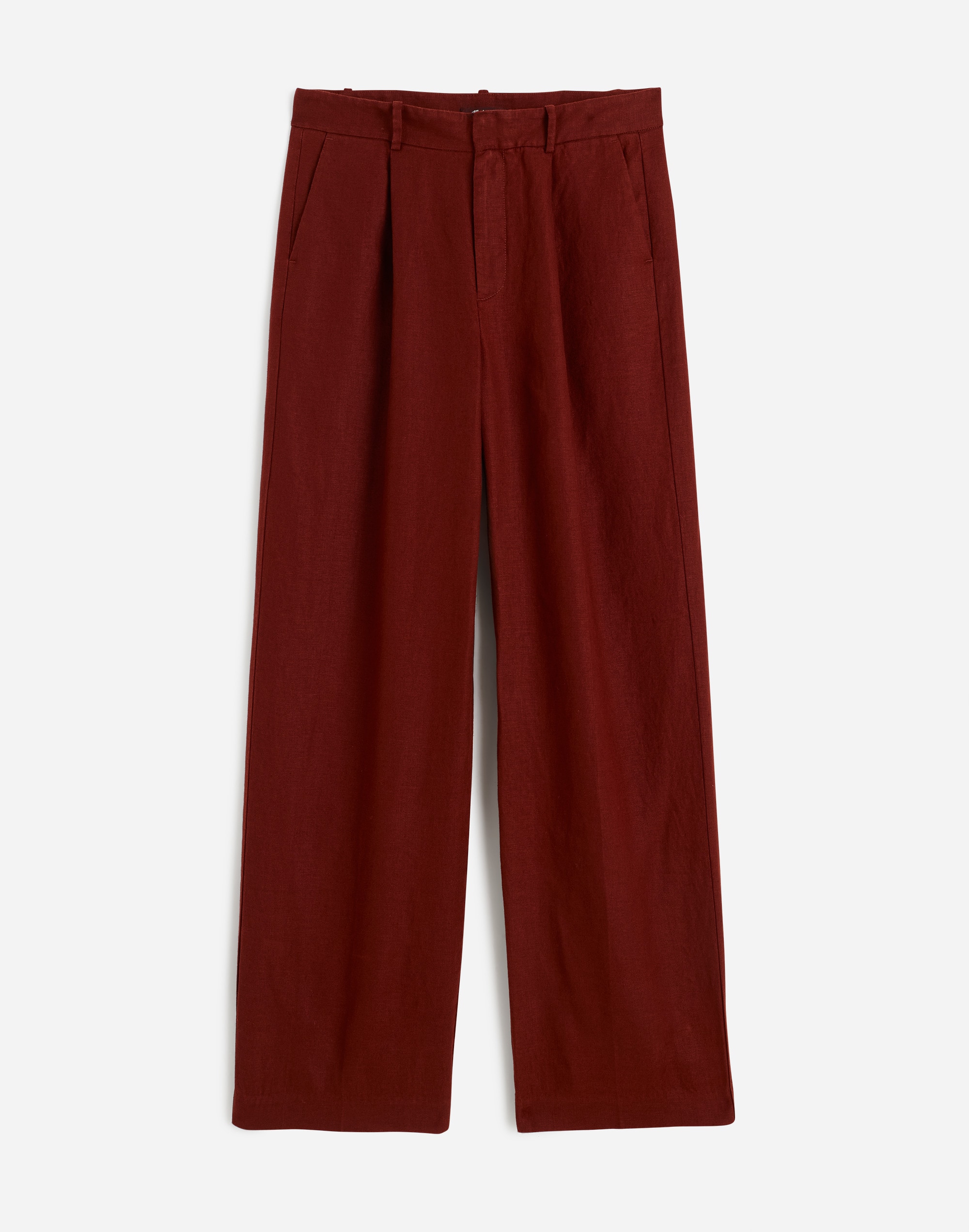 Slouchy Straight Pants in 100% Linen
