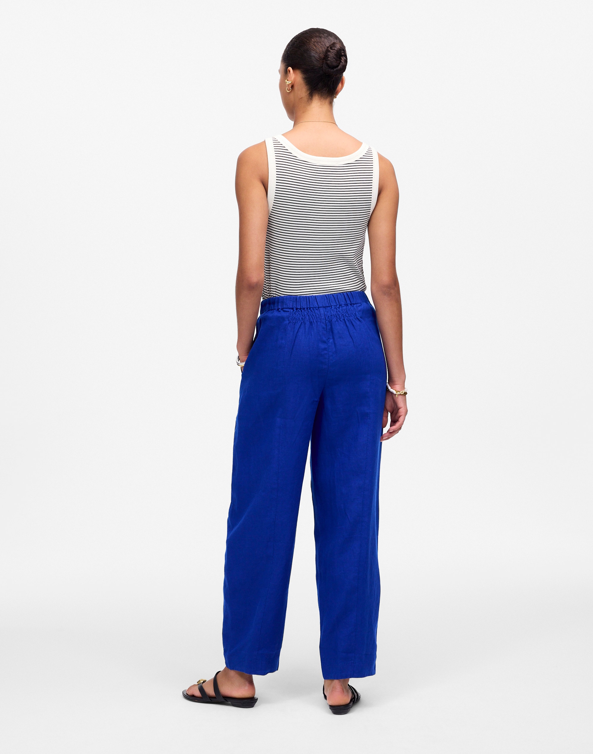 Pull-On Barrel Pants in 100% Linen